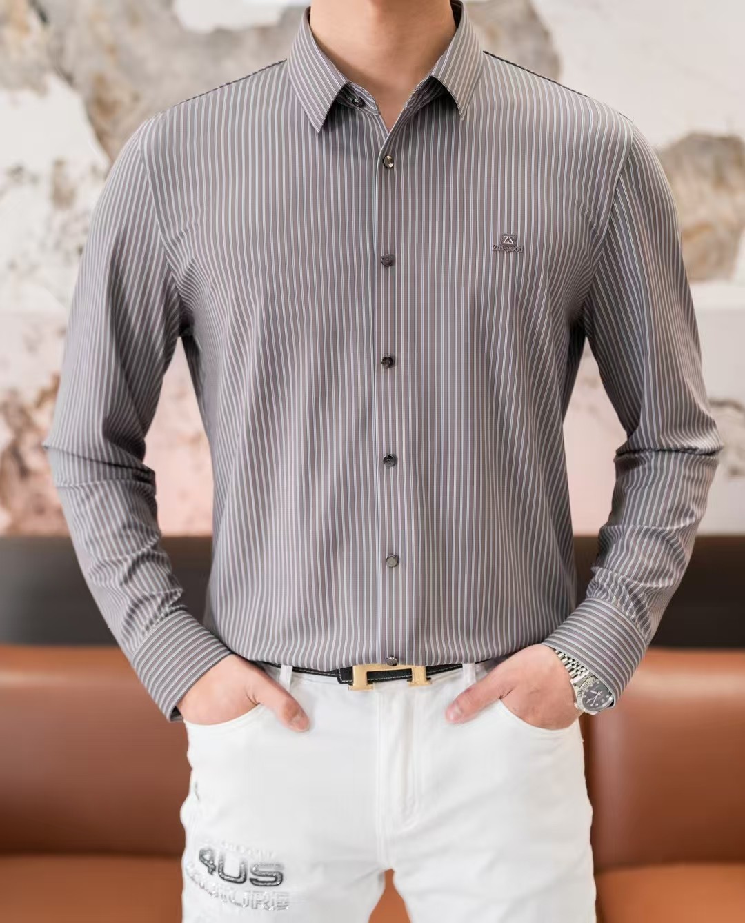  🔥杰尼亚 三标一齐全 2025春夏新款免烫衬衫长袖T  👍衣橱里不可或缺的百搭利器，市面罕见类型，柔软