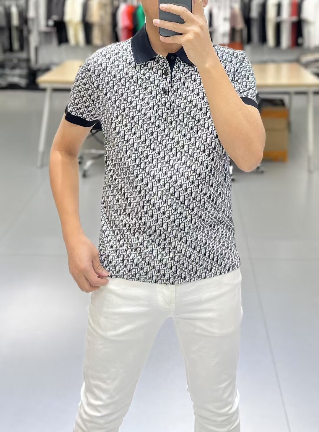 🔥Dior 迪奥24春夏时装款短袖丝光珠地棉马球翻领T恤POLO衫!面料甄选高级进口成衣定织珠地面料,老