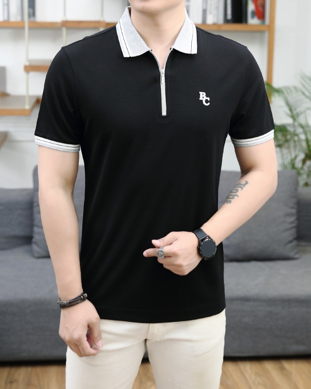 NO:129187,BC 25SS Spring and Summer Latest Pearl POLO Short Sleeve Original Customized Three-color Striped Threaded Cuffs Neck Wool Badge Logo Simple and generous Classic and versatile Two-color Model Number of 48-56 (M-3XL), T-shirt, alexander wang19860909BC 25SS春夏最新珠地POLO短袖 原版定制三色条纹螺纹袖口 领口 羊毛徽章logo 简单大方 经典百搭 双色 款 码数48-56（M-3XL）,,T-shirt,alexander wang,Men's clothing