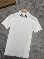 Knockoff Highest Quality
 Burberry Clothing Polo T-Shirt Blue Coffee Color White Embroidery Short Sleeve