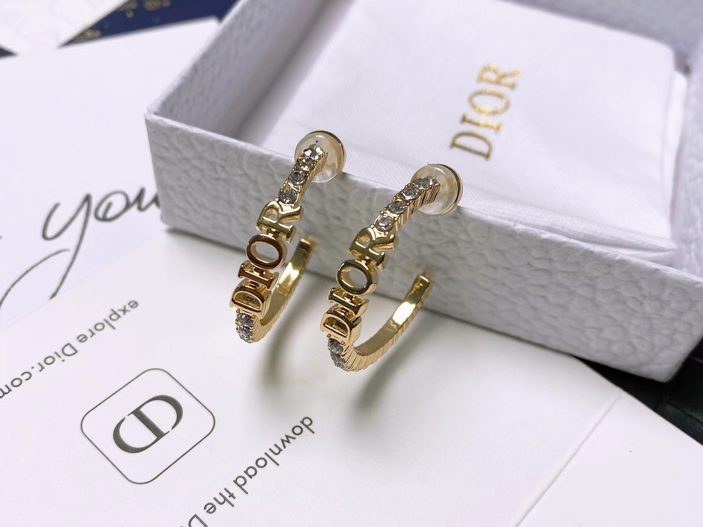 Dior迪奥中古耳环专柜一致上新精选原版一致黄铜材质甜美气质高雅