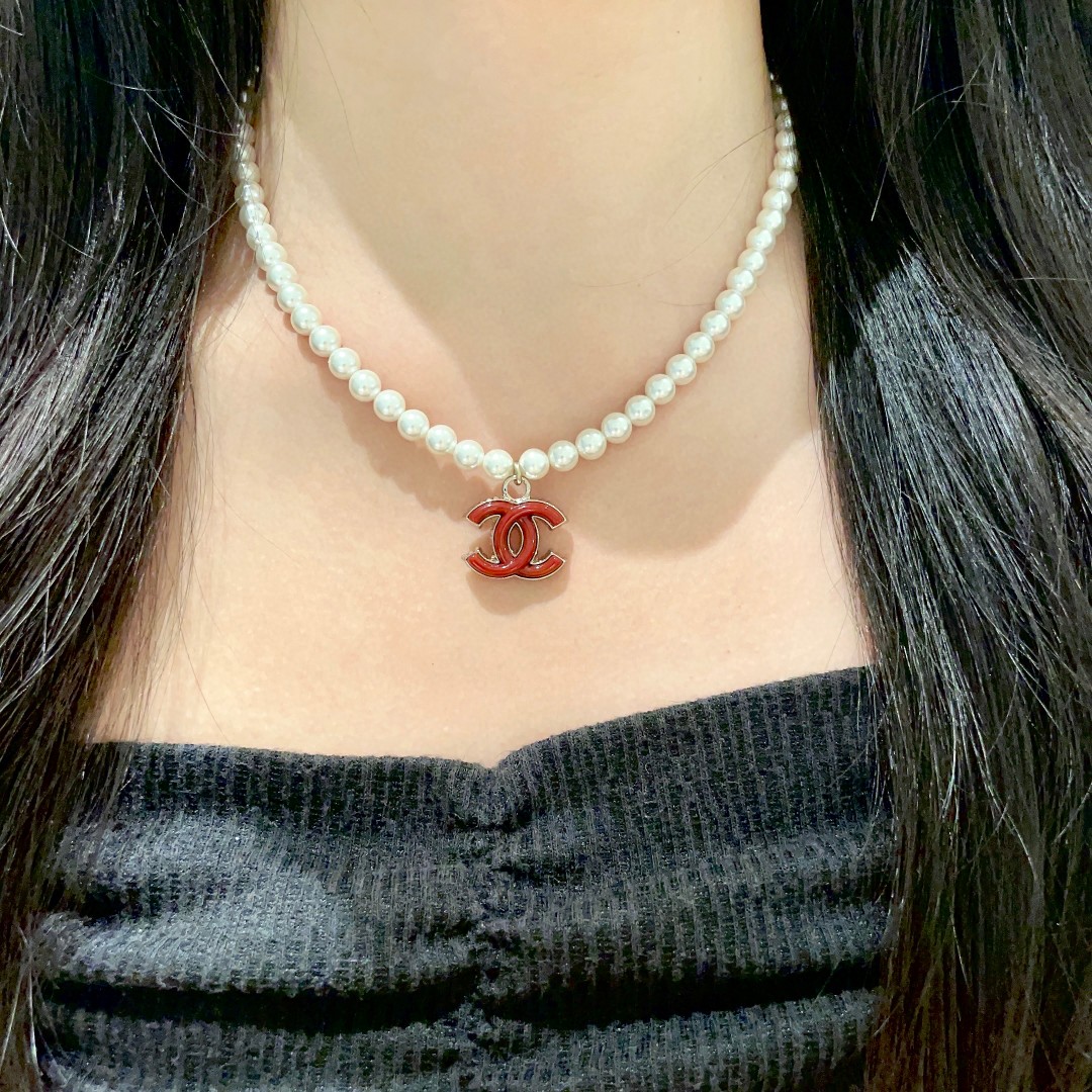 香奈儿✨珍珠双c项链 3