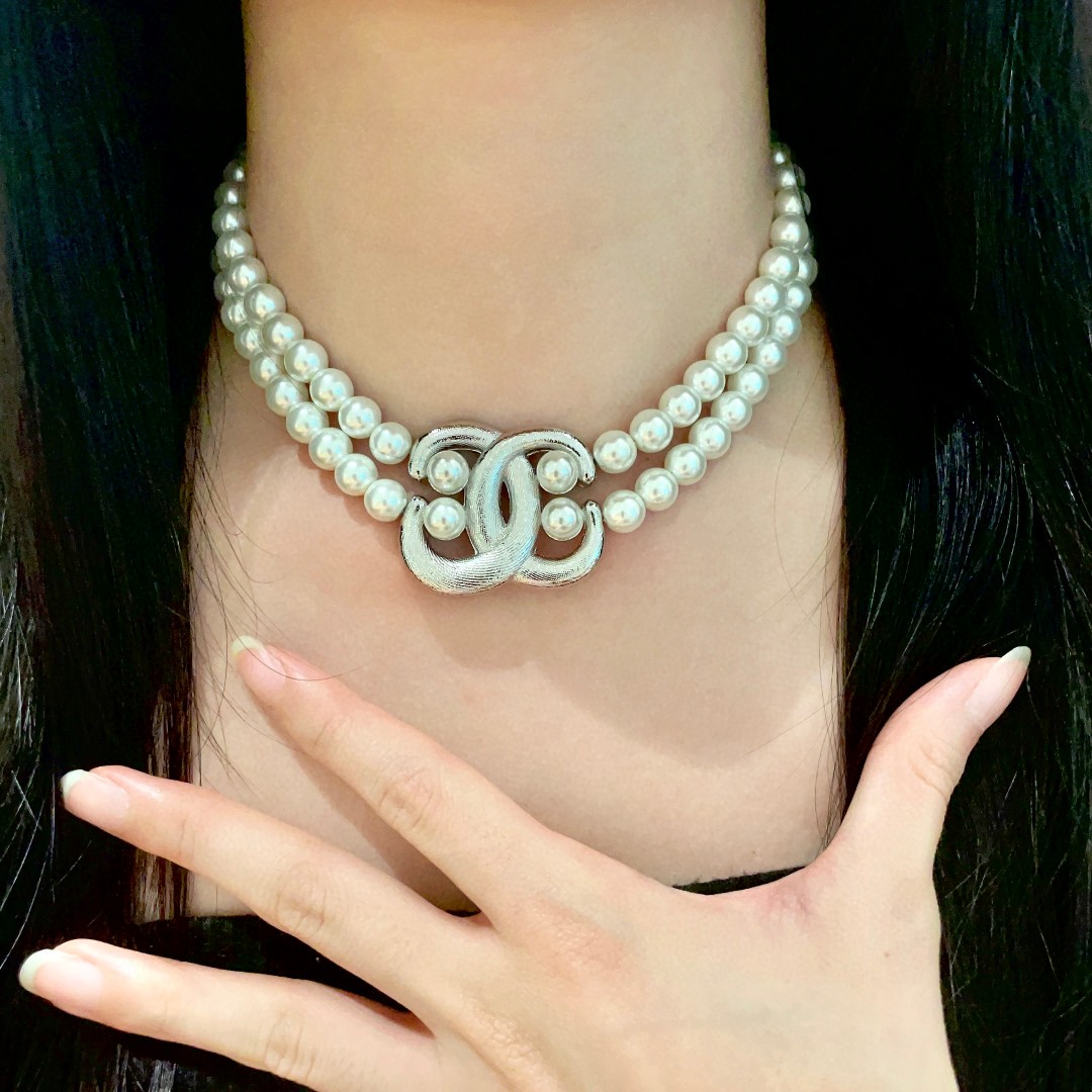 香奈儿✨双层珍珠双C项链