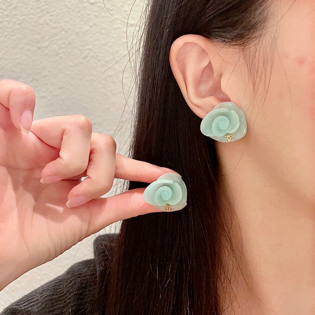 NO:107497,Chanel camellia double C stud earrings, jewelry quality, chanel19860909香奈儿山茶花双C耳钉,饰品精品,chanel,Jewelry