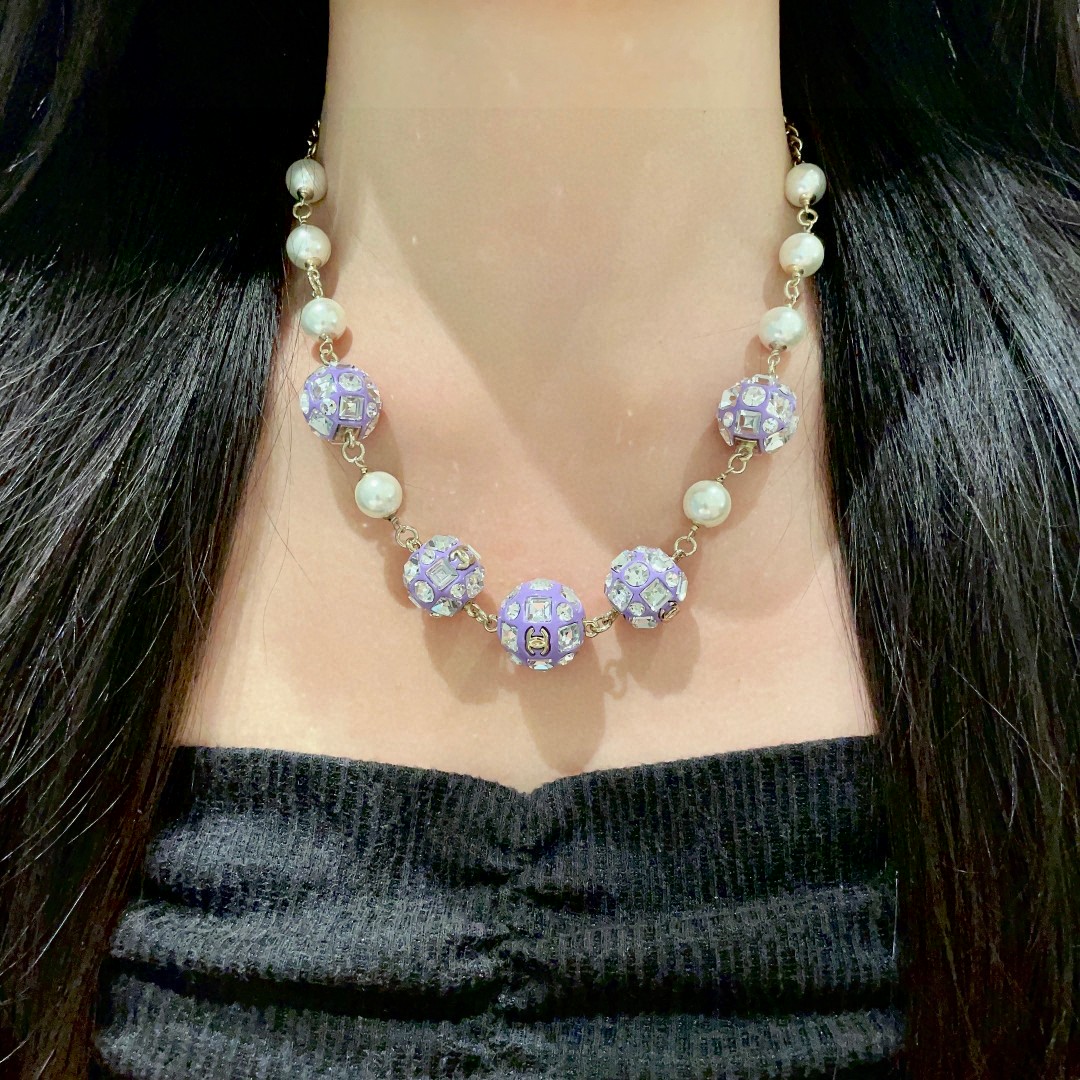  香奈儿✨珍珠双C项链