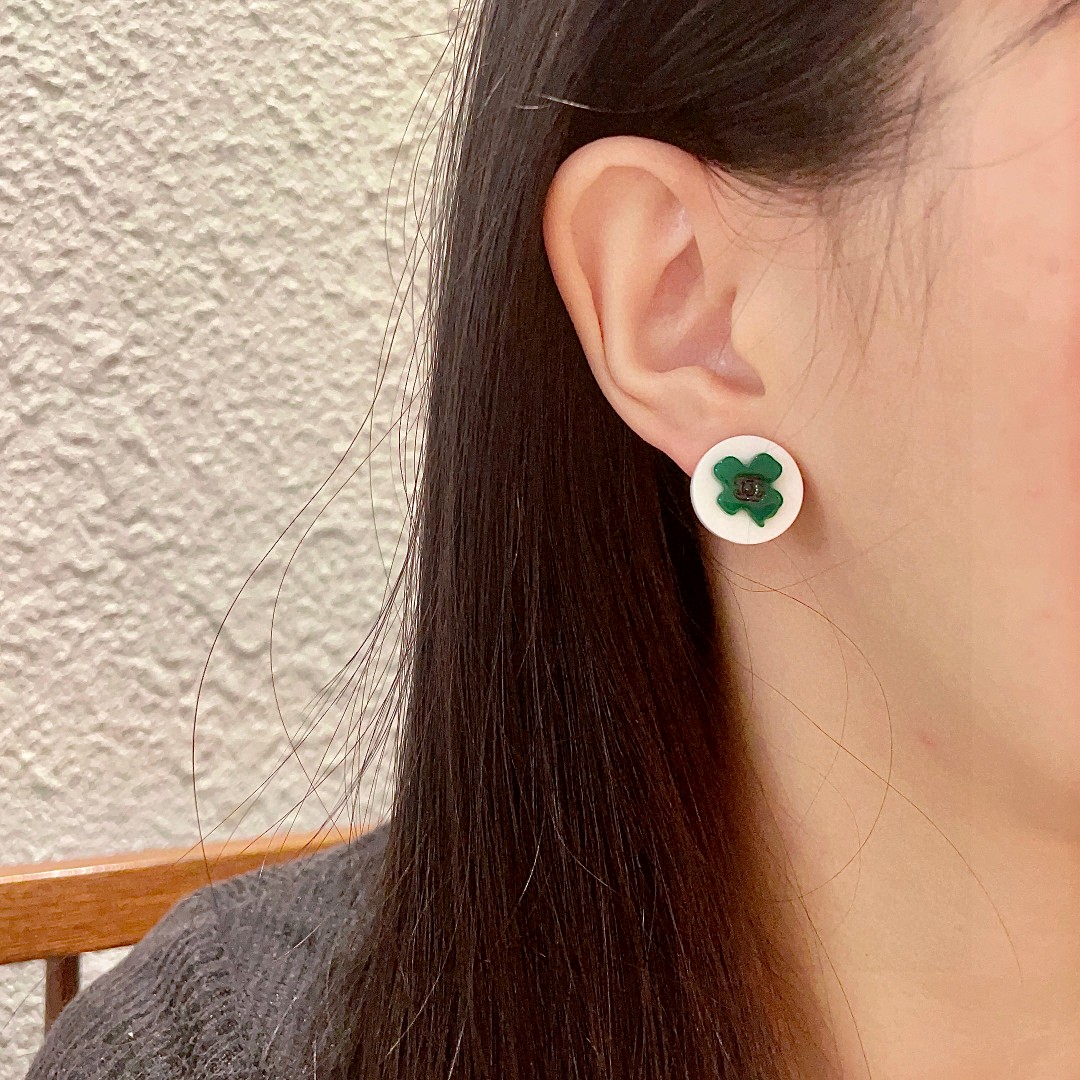  香奈儿✨山茶花双C耳钉