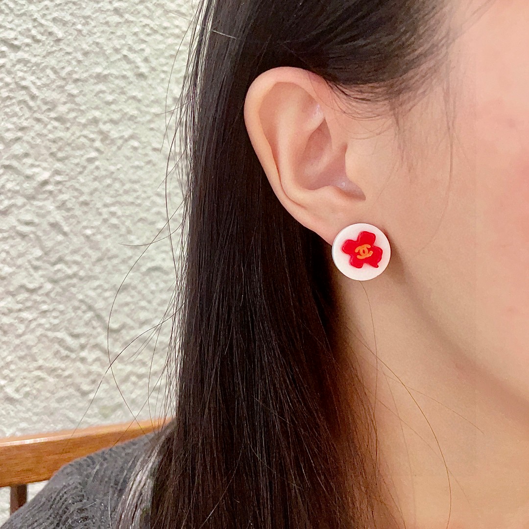  香奈儿✨山茶花双C耳钉