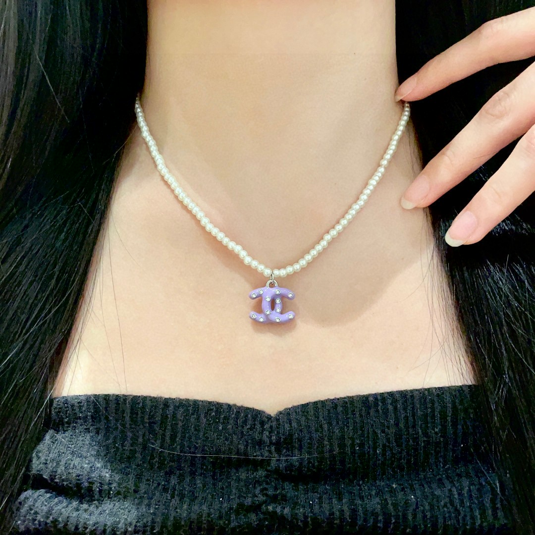  香奈儿✨珍珠双C项链