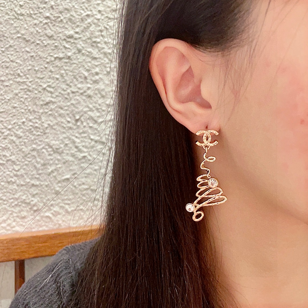  专柜同款 香奈儿字母双C耳环