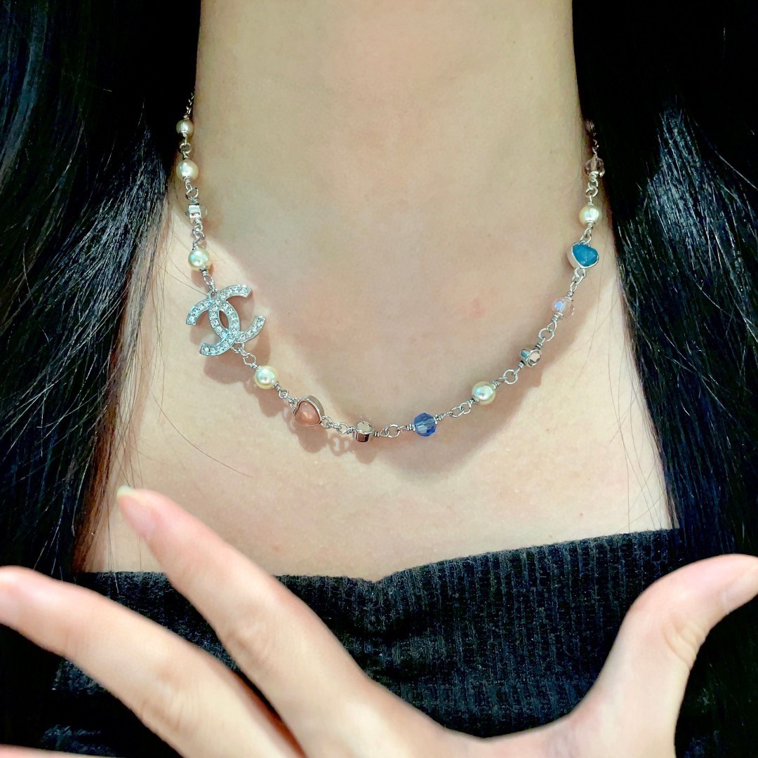  香奈儿✨爱心❤️双C项链