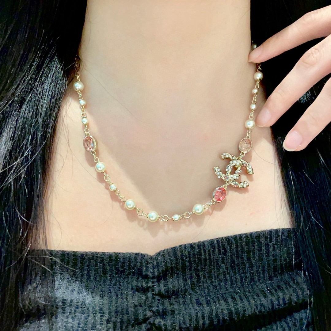  香奈儿✨珍珠双C项链