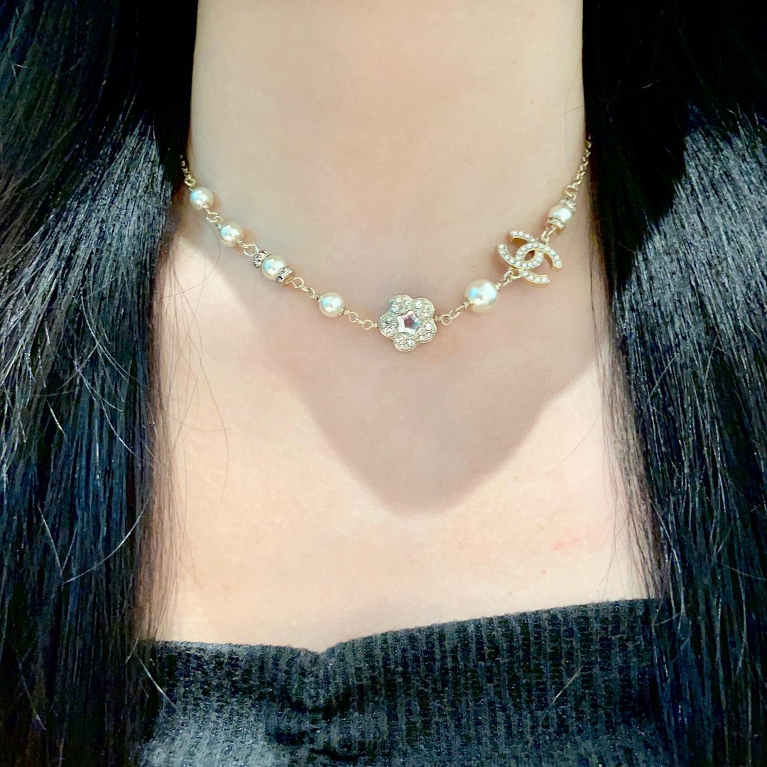  香奈儿✨珍珠 双C项链
