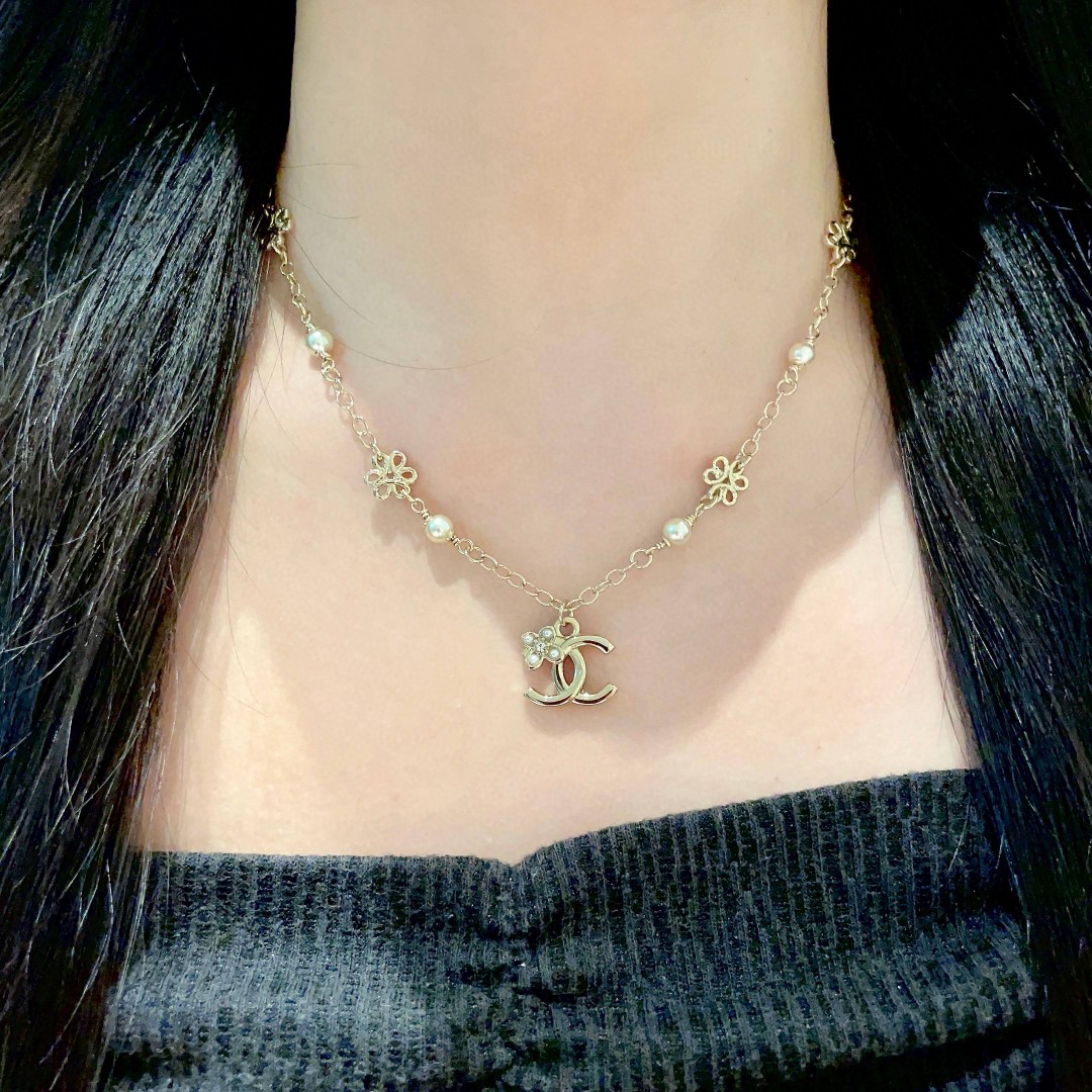  香奈儿✨珍珠 双C项链
