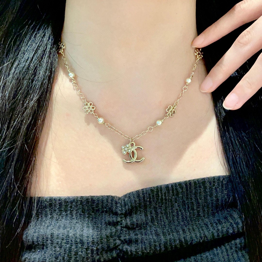  香奈儿✨珍珠 双C项链