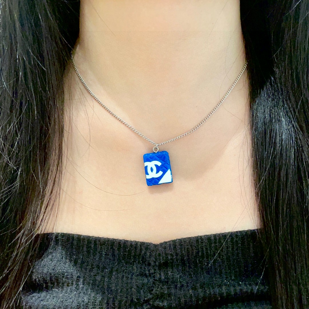  香奈儿✨棱形格双C项链