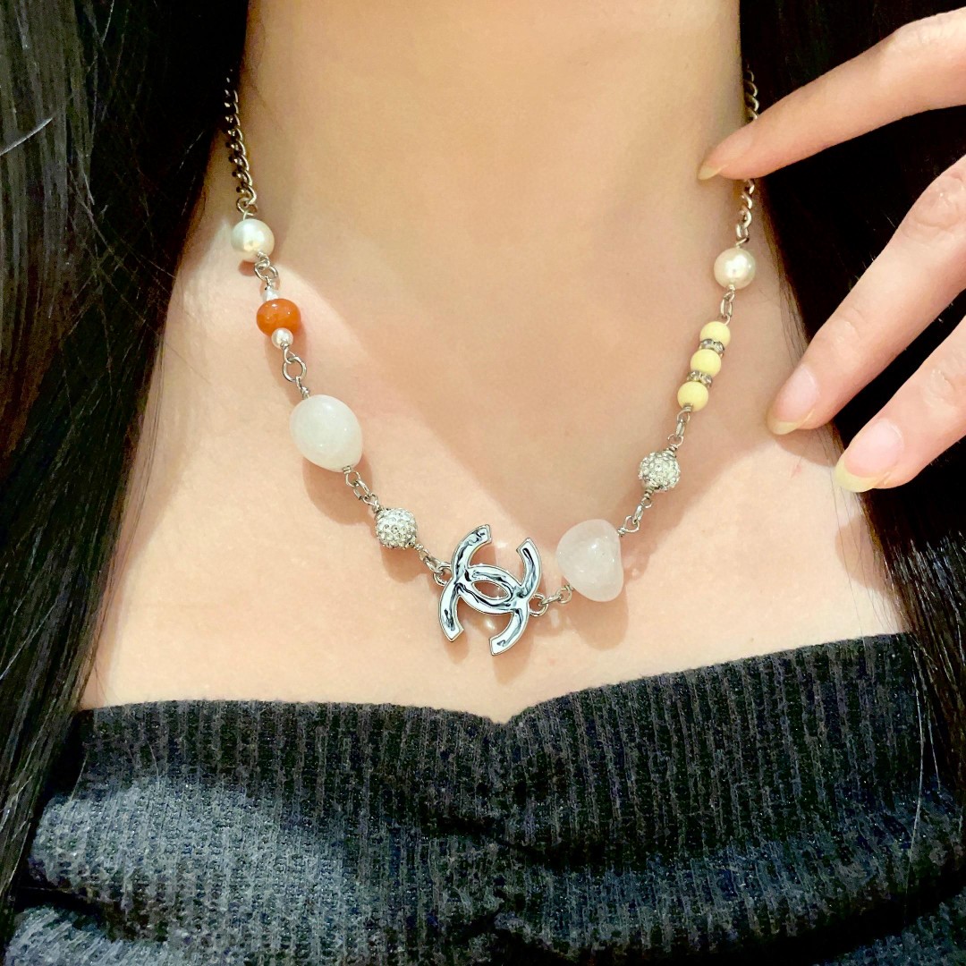  香奈儿✨珍珠双C项链