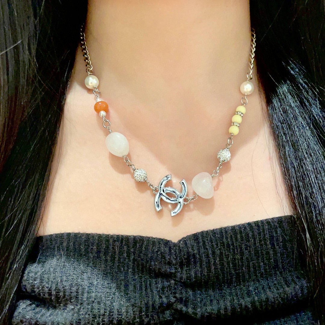  香奈儿✨珍珠双C项链