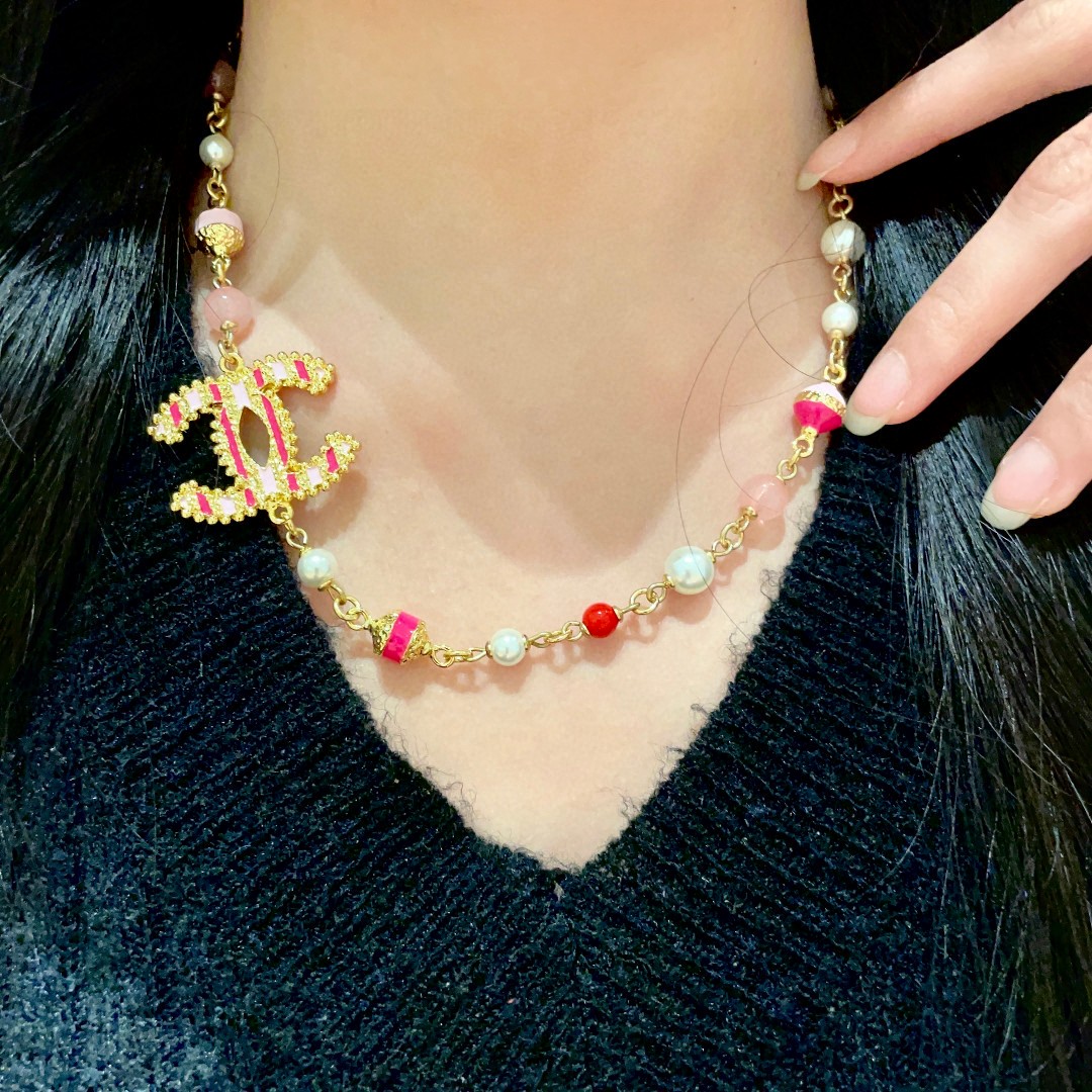  专柜同款 香奈儿✨珍珠双C项链
