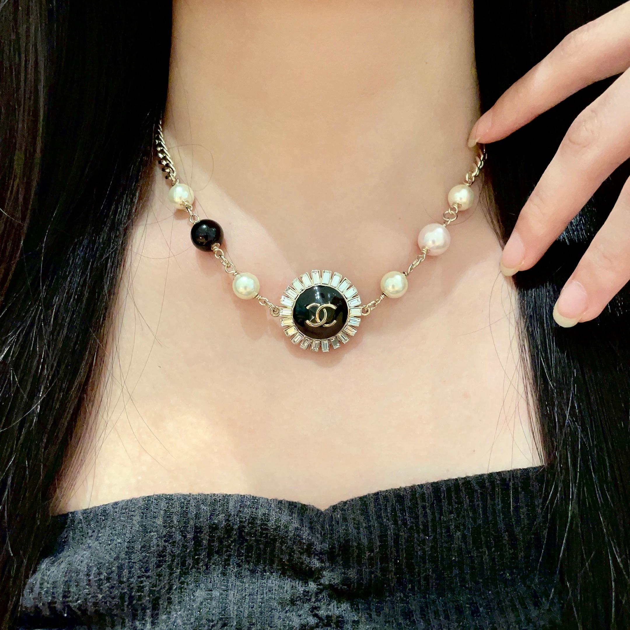  香奈儿✨双层珍珠双C项链
