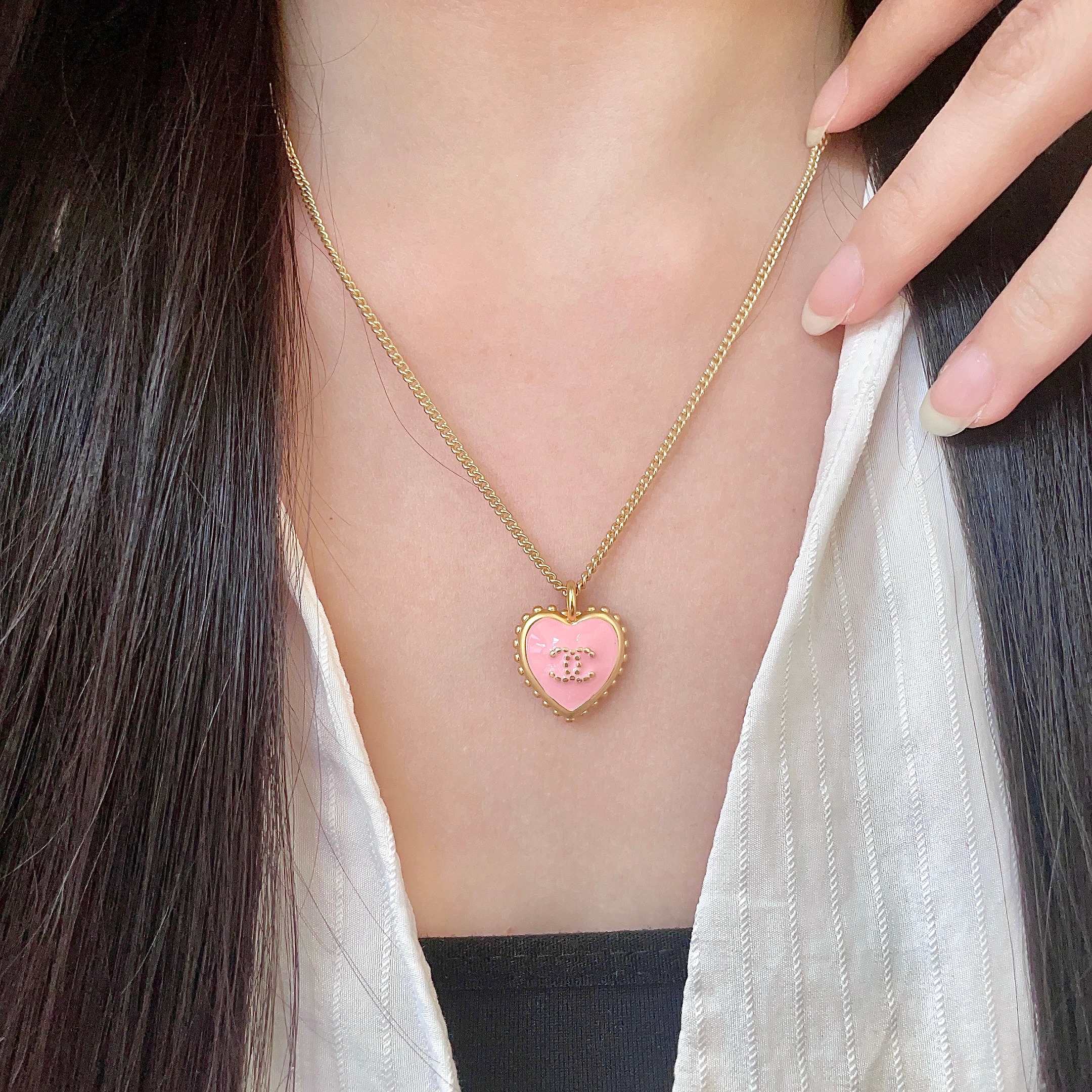 香奈儿✨爱心❤️双C项链