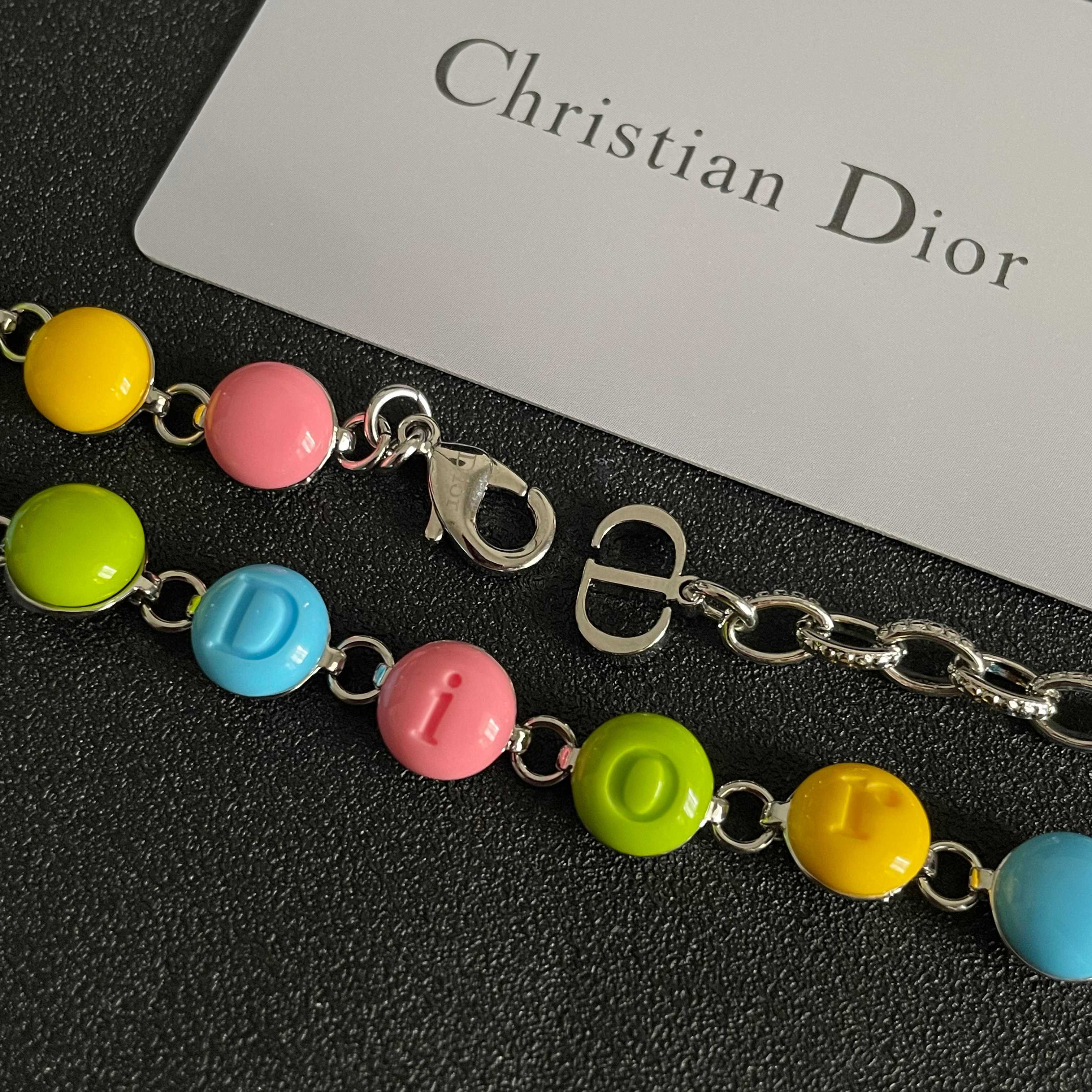 迪奥✨糖果色字母项链