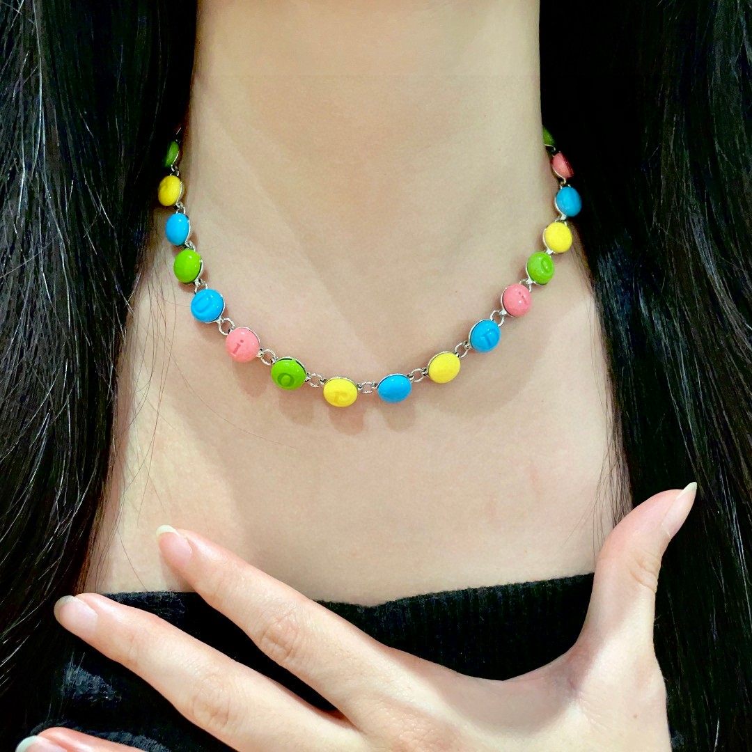 Dior 迪奥 糖果色字母项链