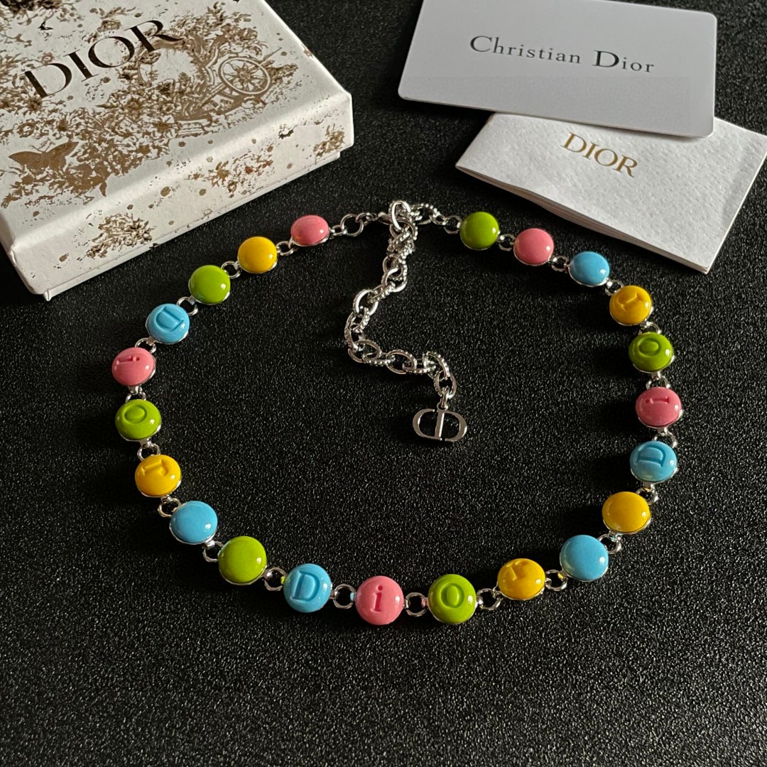 Dior 迪奥 糖果色字母项链