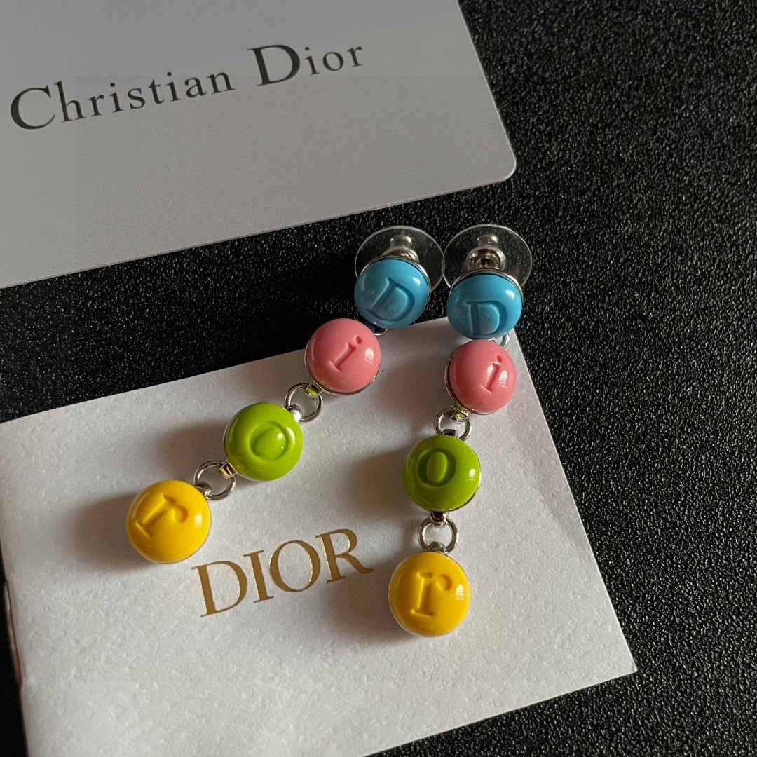 Dior 迪奥 糖果色字母耳环