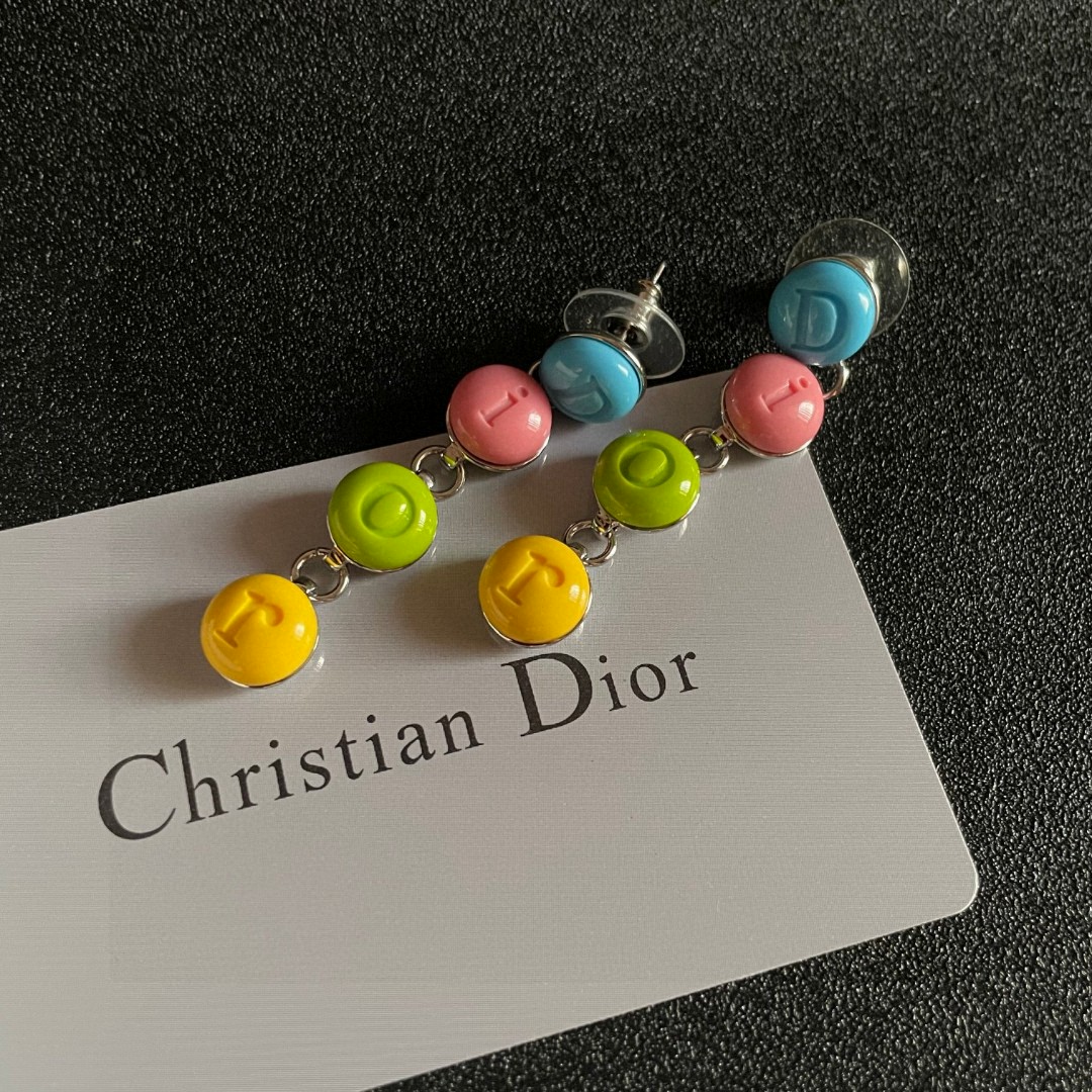 Dior 迪奥 糖果色字母耳环