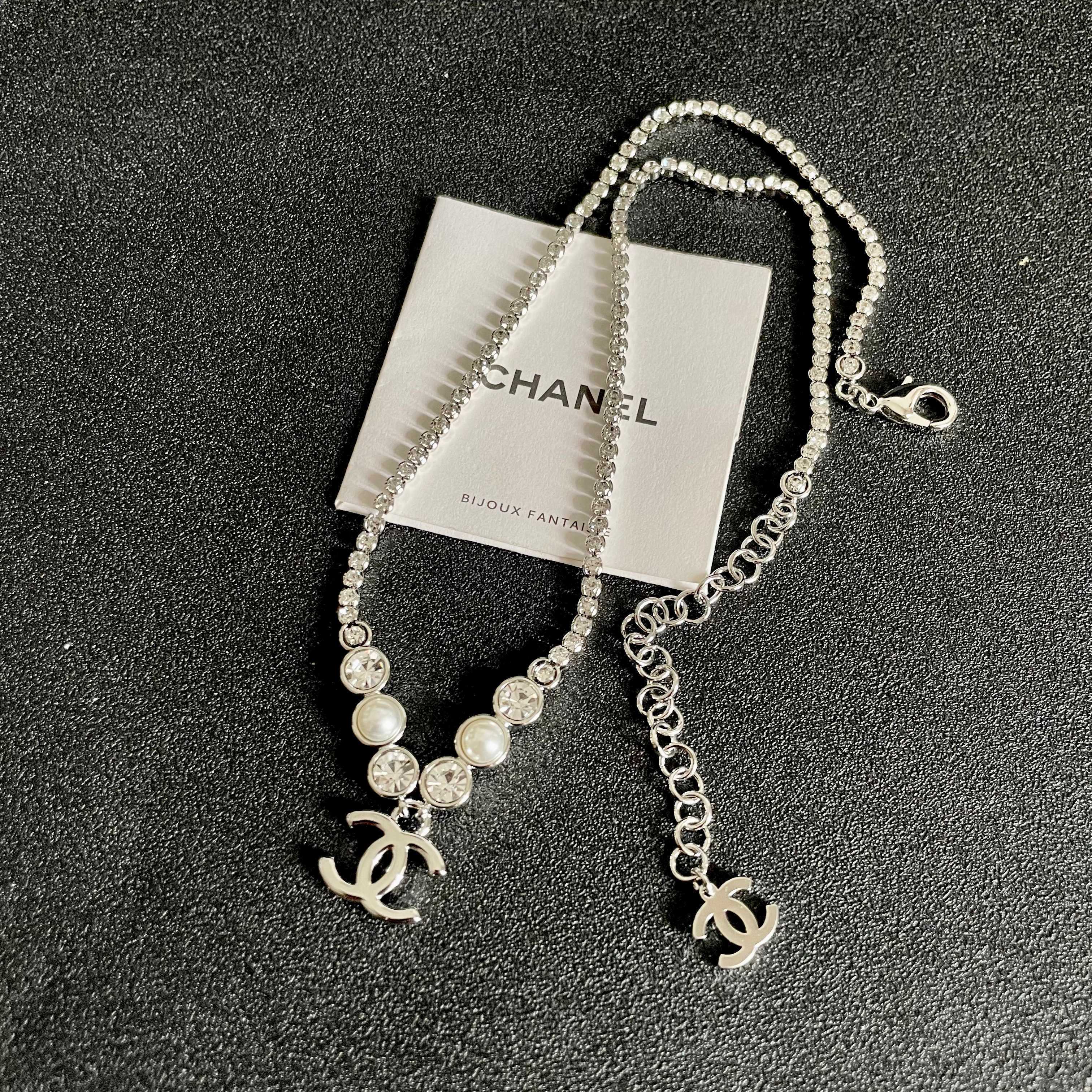 Chanel 香奈儿 珍珠+钻双C项链