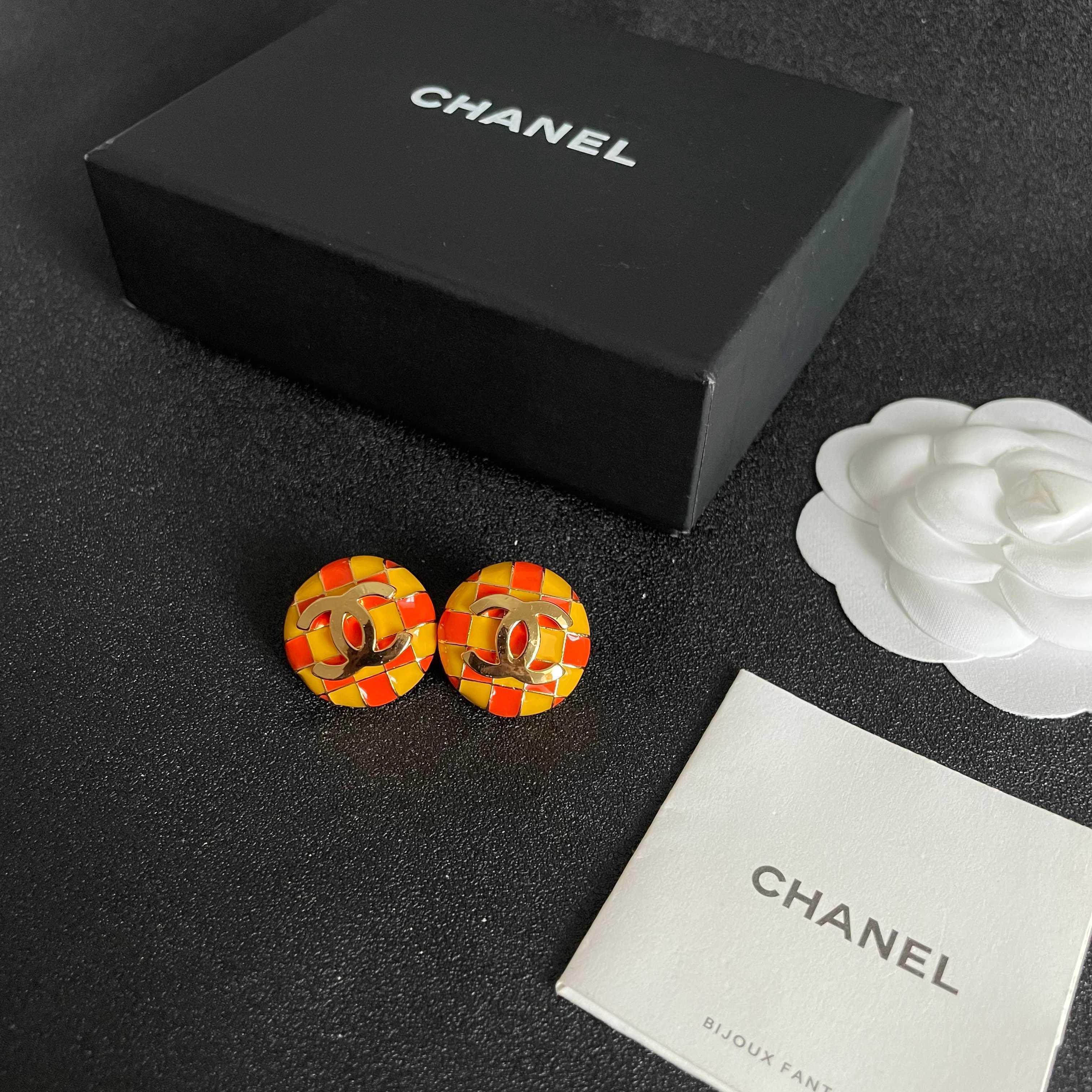 Chanel 香奈儿 棋盘格双C耳钉