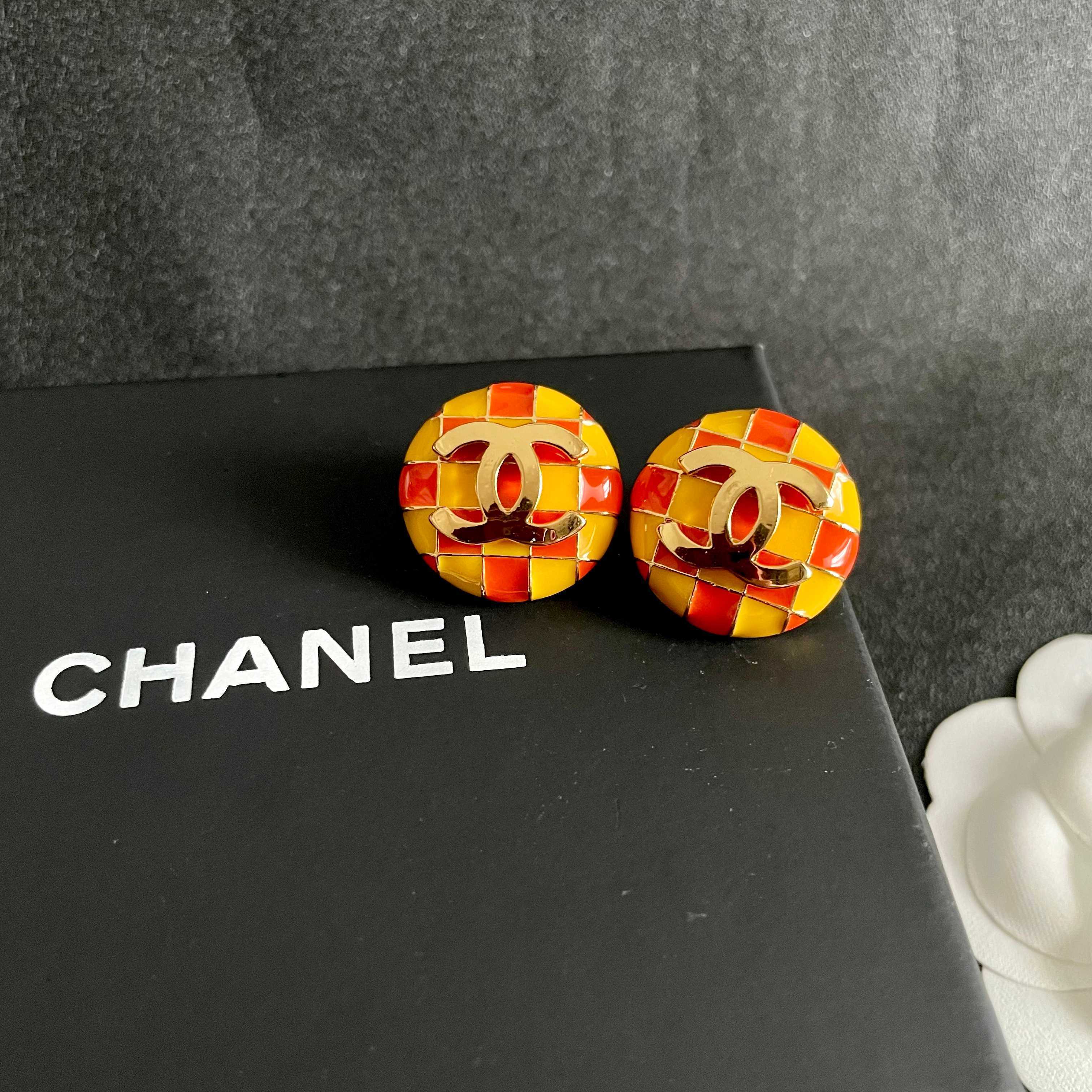 Chanel 香奈儿 棋盘格双C耳钉