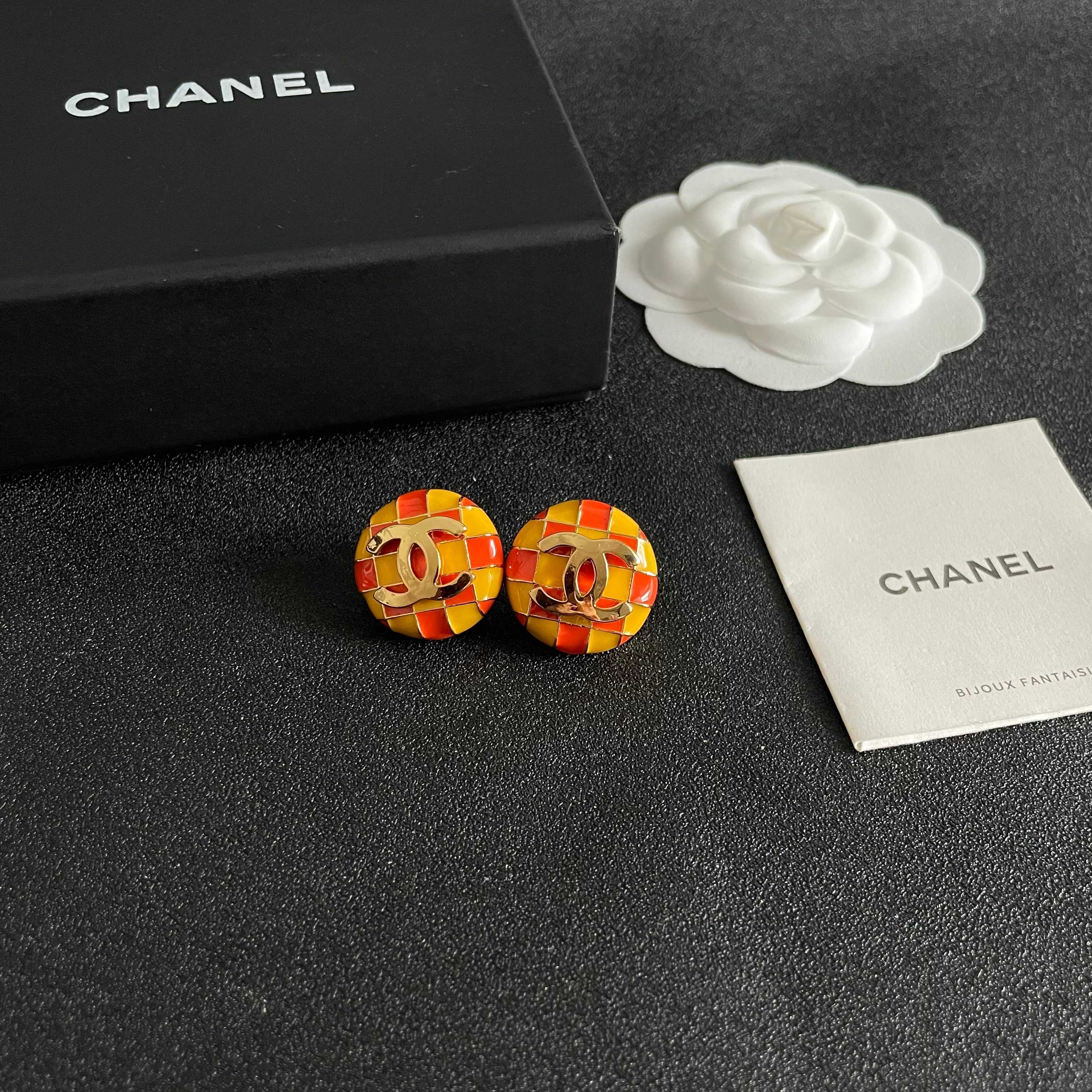 Chanel 香奈儿 棋盘格双C耳钉