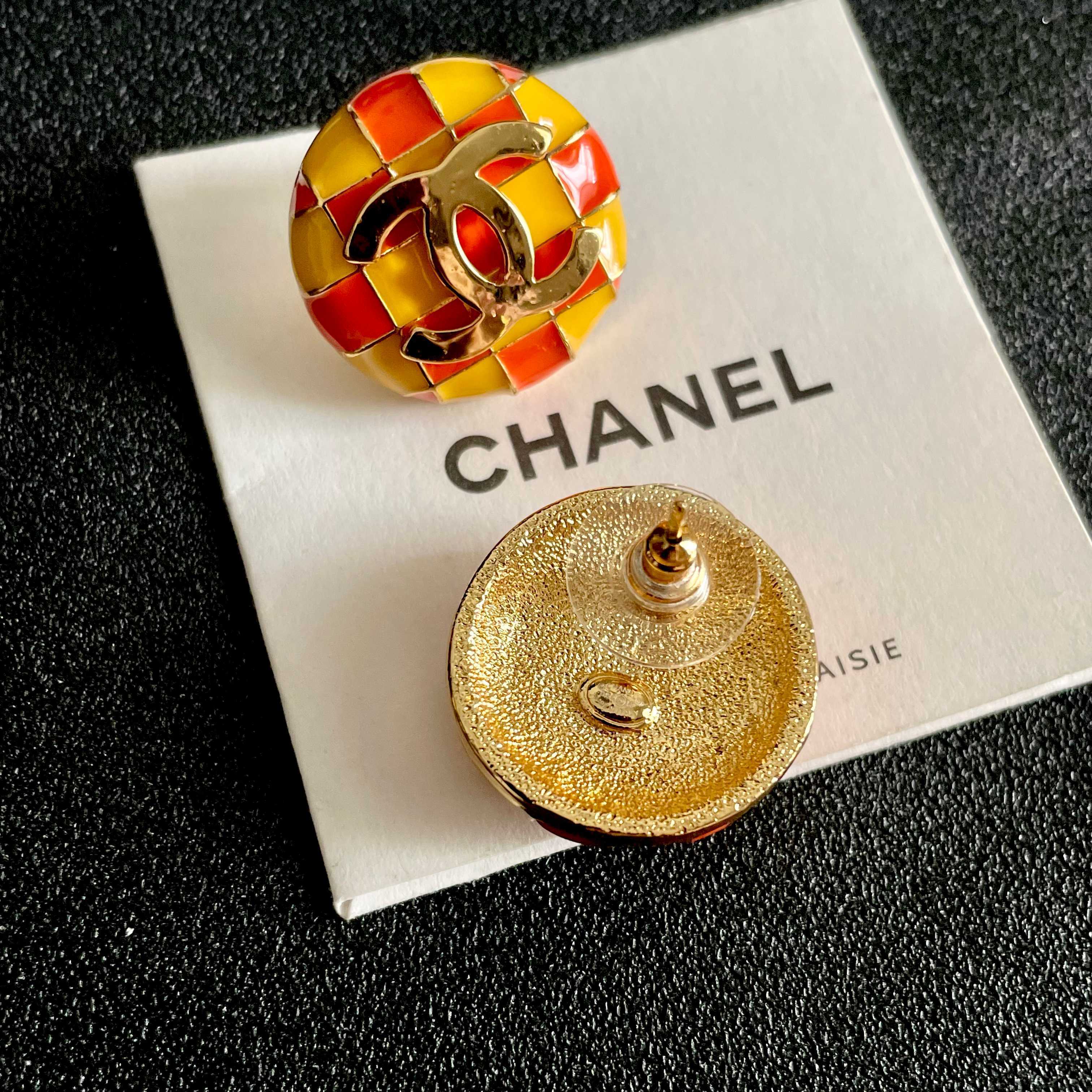 Chanel 香奈儿 棋盘格双C耳钉
