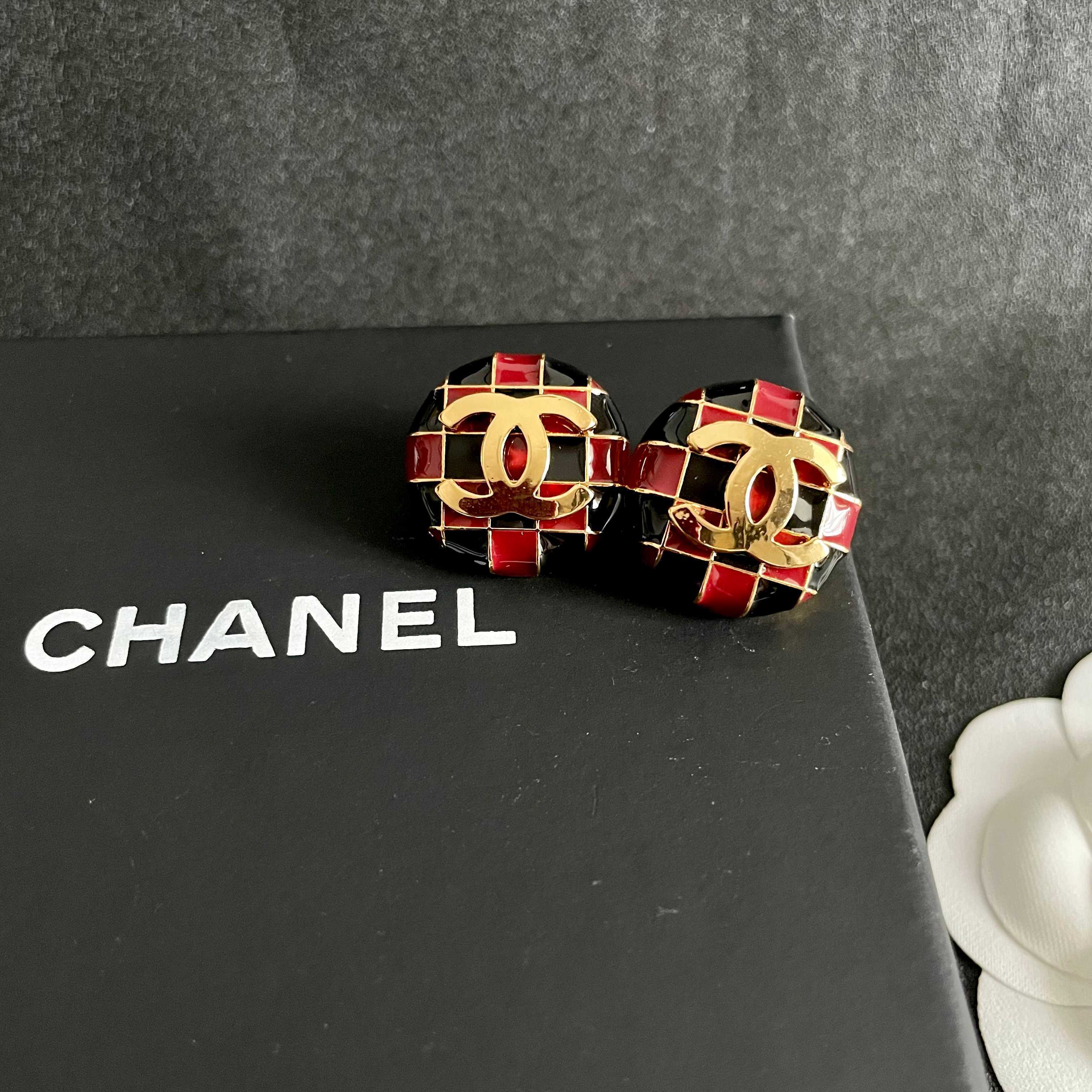 Chanel 香奈儿 棋盘格双C耳钉