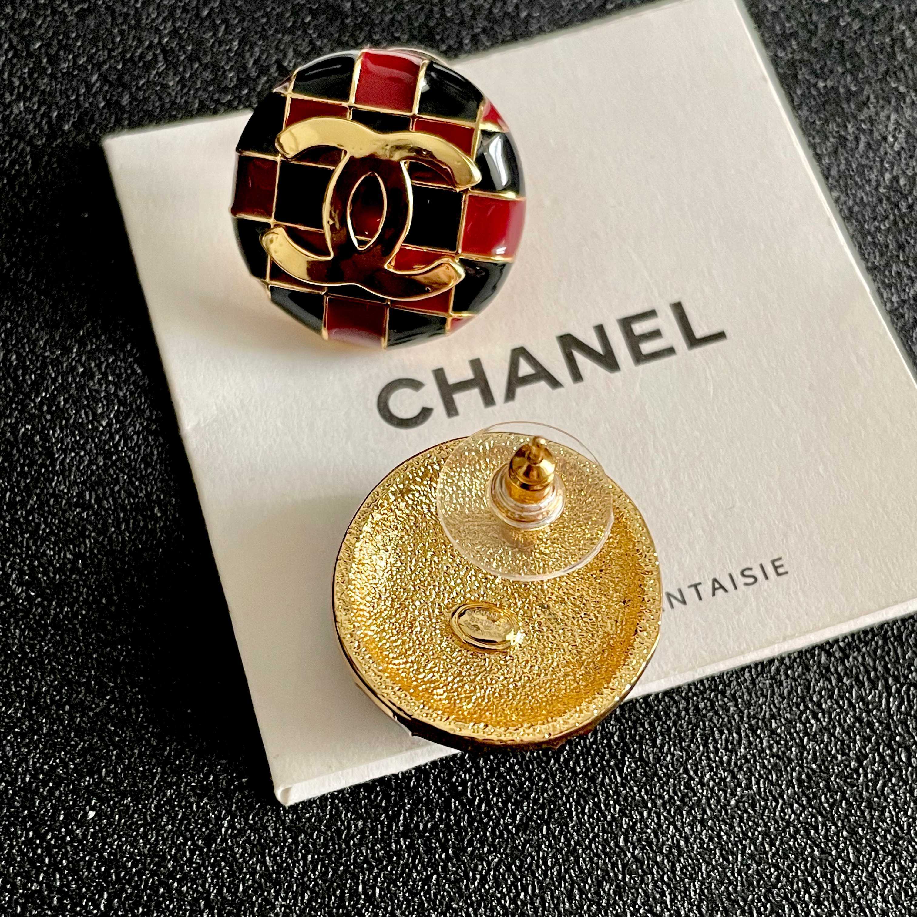 Chanel 香奈儿 棋盘格双C耳钉