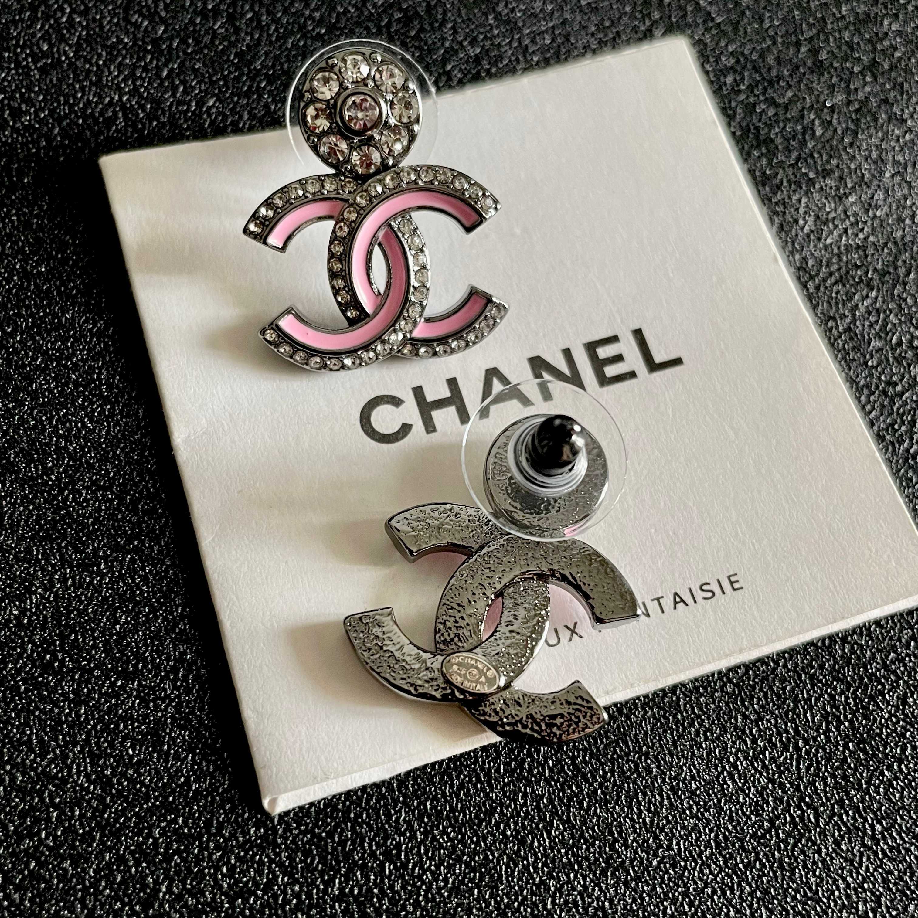 Chanel 香奈儿 双C镶钻耳环