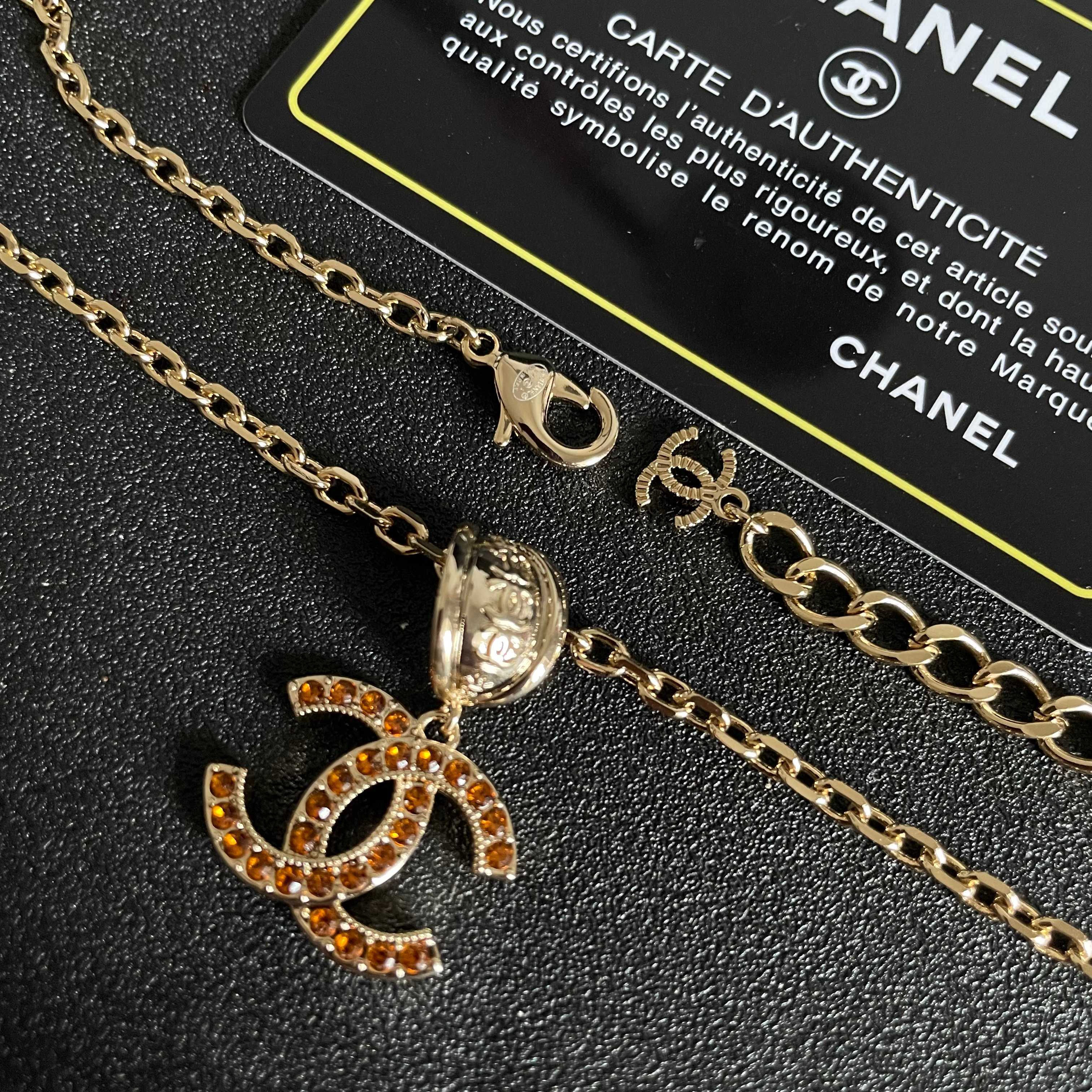 Chanel 香奈儿 双C镶钻项链
