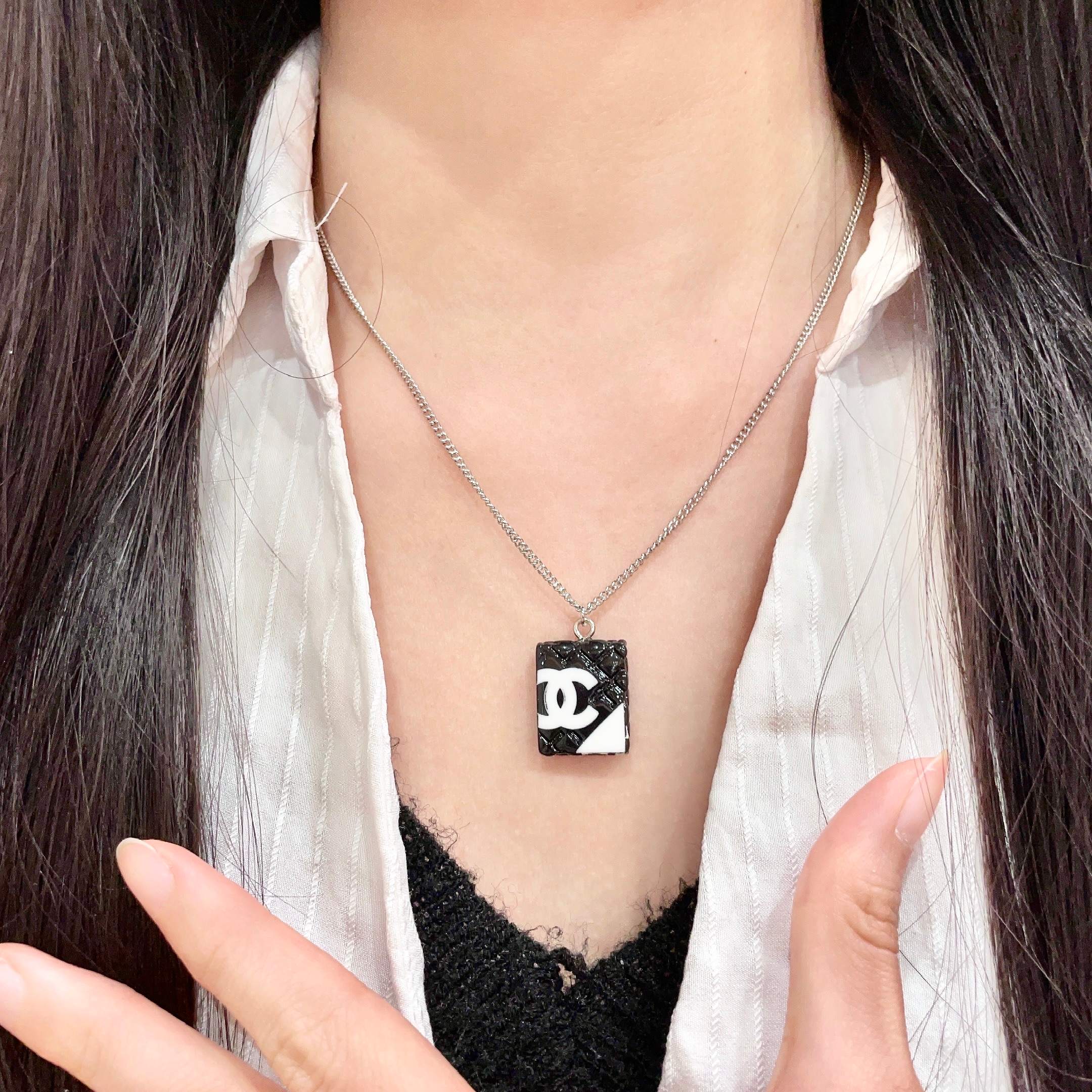 香奈儿✨棱形格双C项链