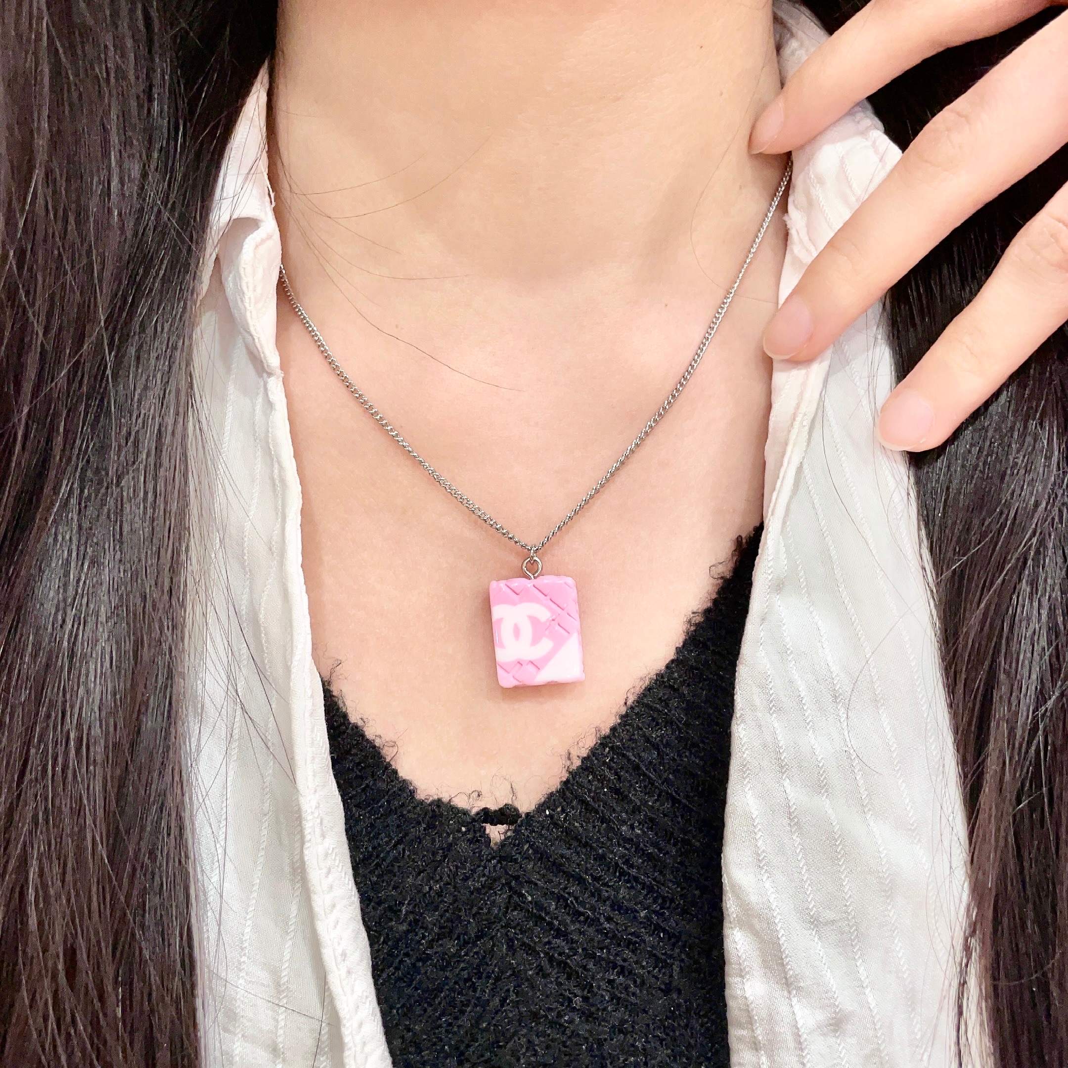 香奈儿✨棱形格双C项链