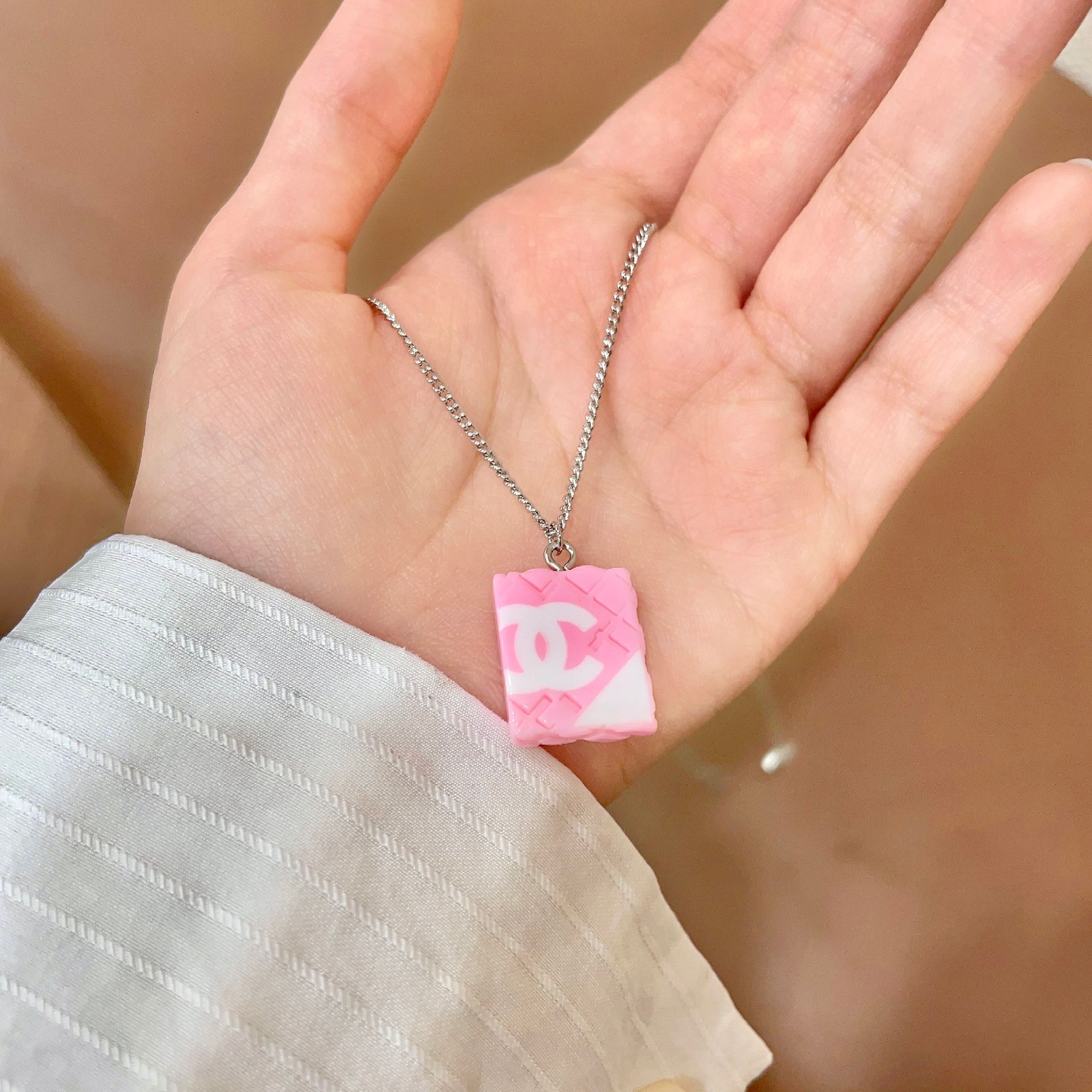 香奈儿✨棱形格双C项链