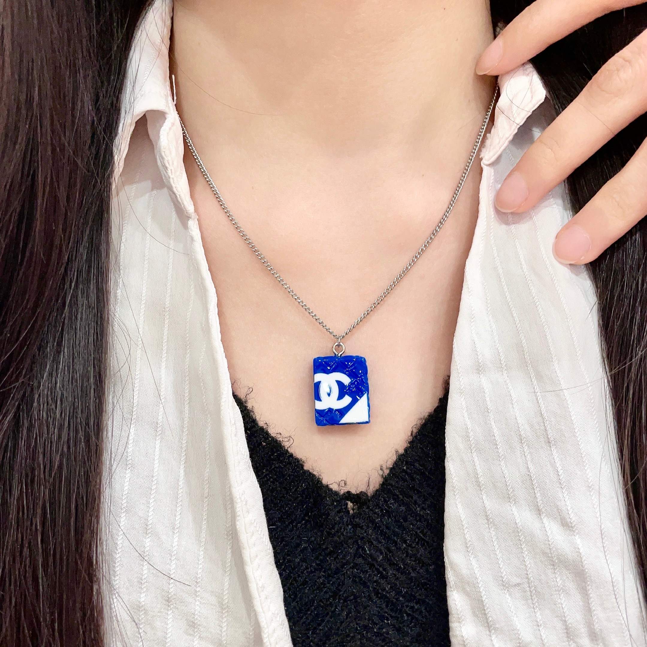 香奈儿✨棱形格双C项链