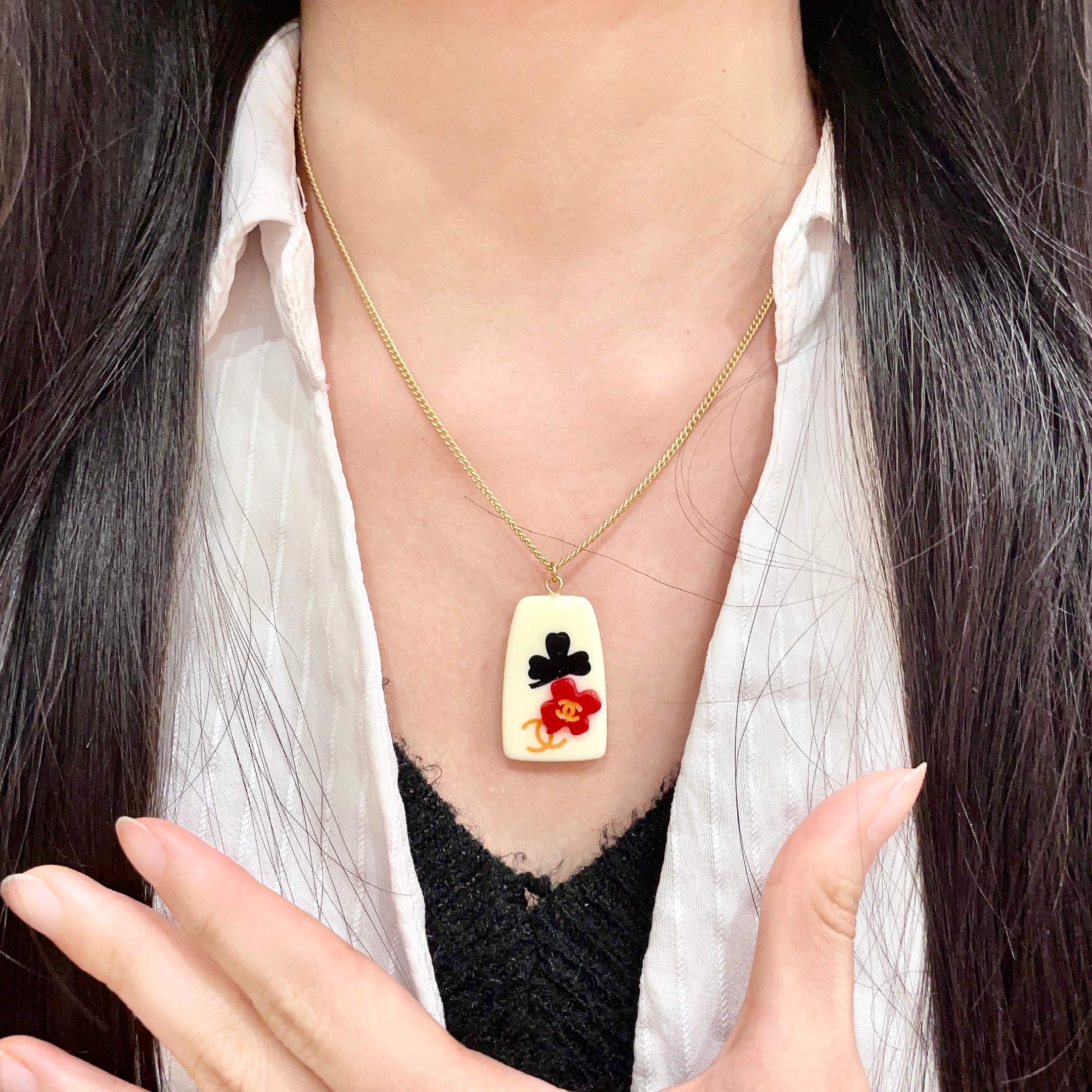 香奈儿✨山茶花双C项链