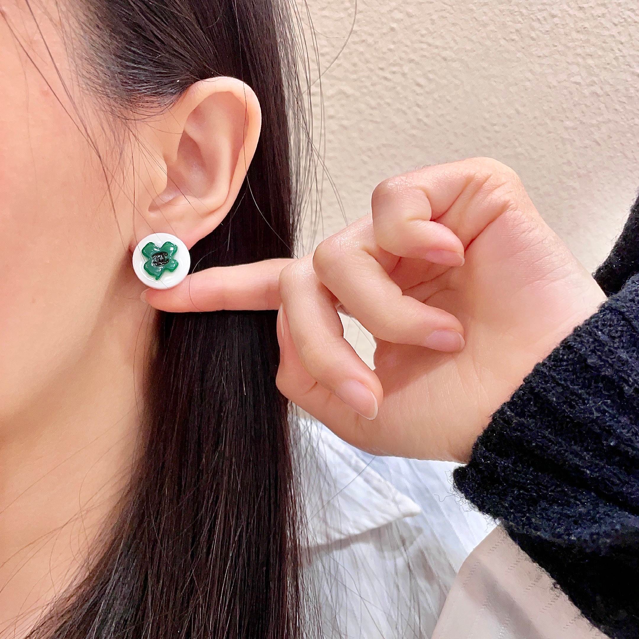 香奈儿✨山茶花双C耳钉