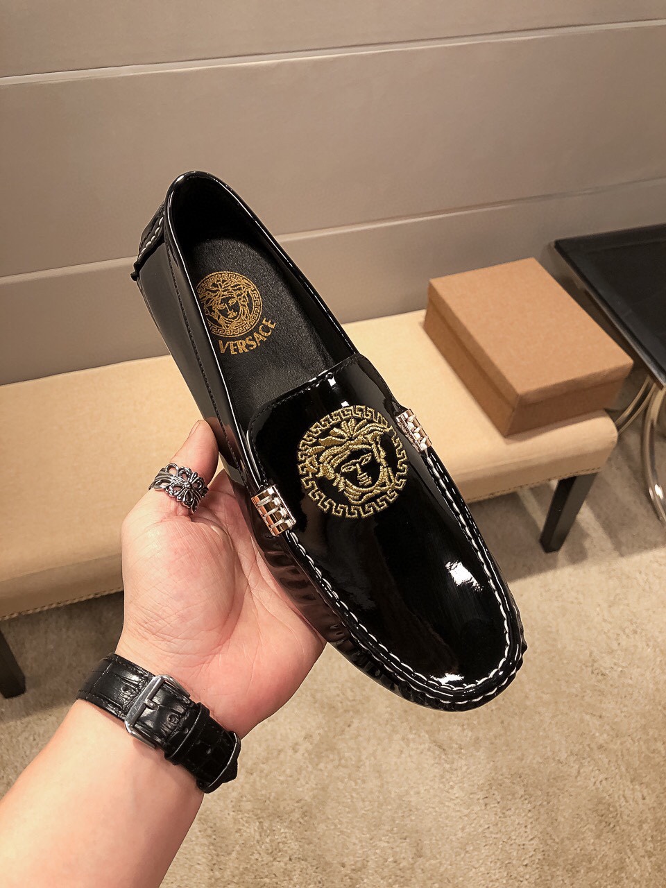 Versace Style Leather Men's Shoes Lookbook Reference image 1