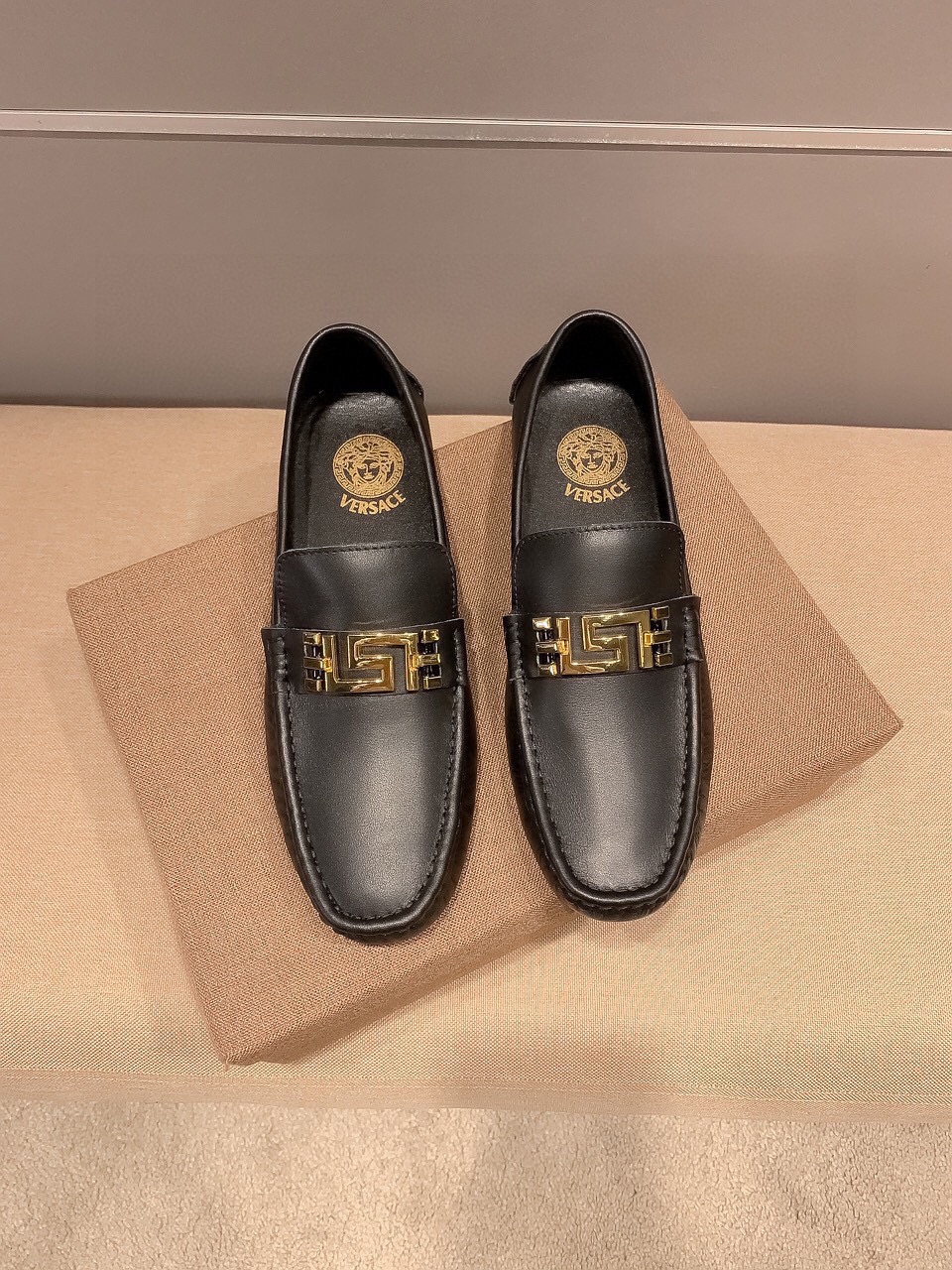 Versace Style Black Leather Men's Shoes Lookbook Reference image 2