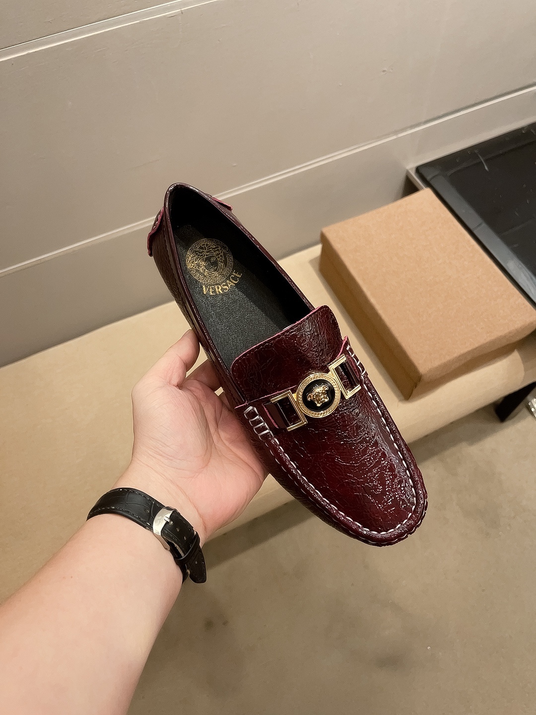 Versace Style Leather Men's Shoes Lookbook Reference image 1