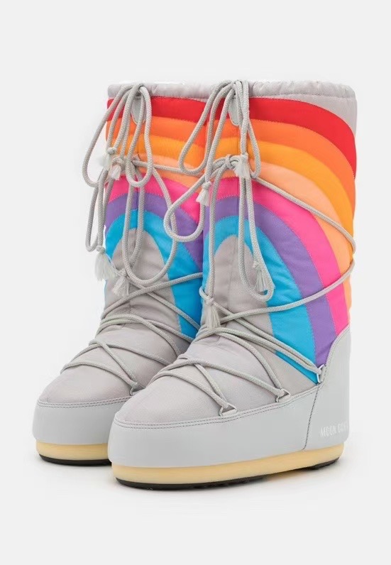 NO:560919,Moonboot rainbow upper foot pictures, snow boots, boots19860909Moonboot彩虹上脚图,雪地靴,boots,Women's Shoes