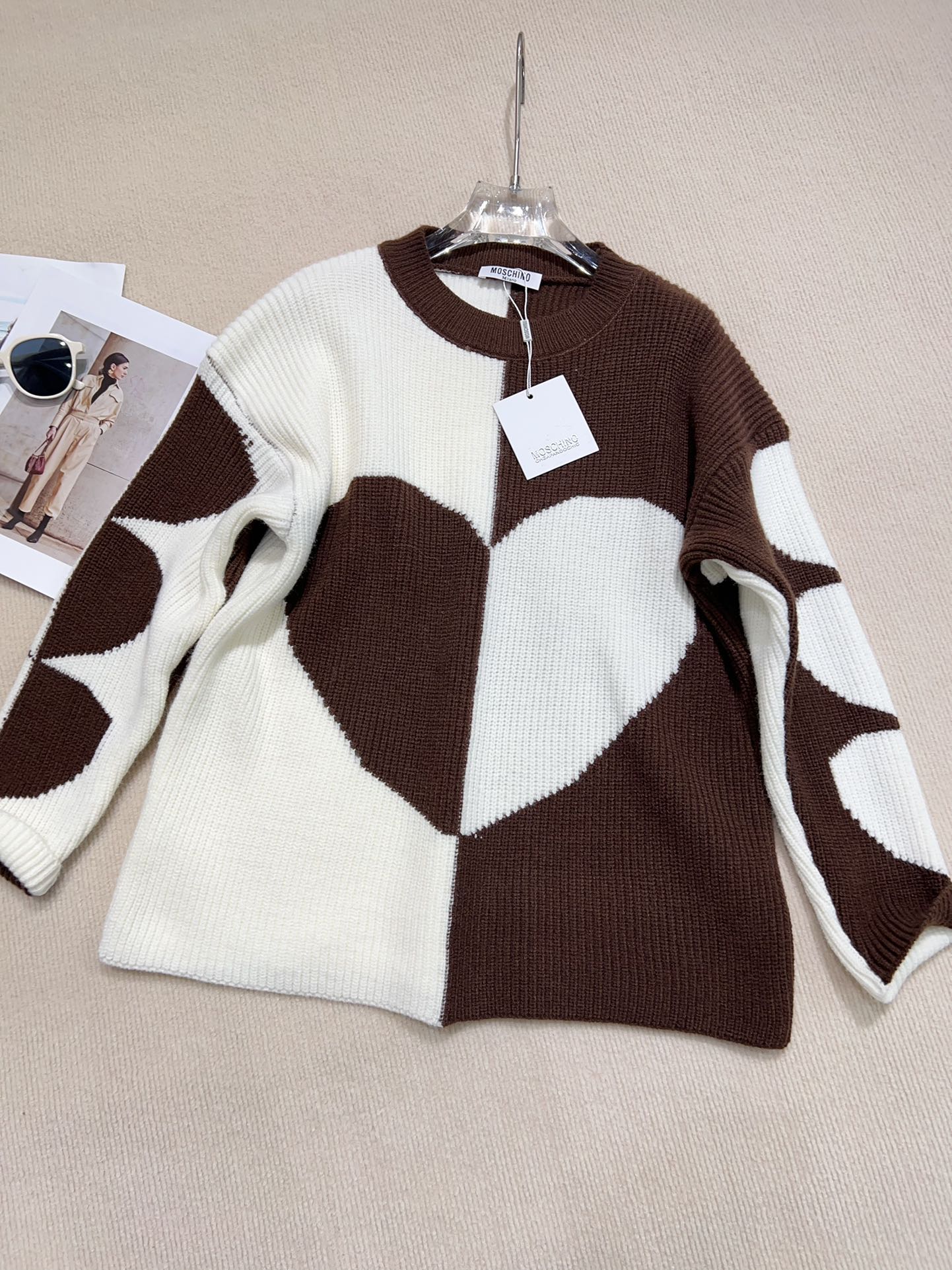 High-Quality Women’s Suit with Moscino: Support Exchange, Full-Colored Sweater, Wool Knit, SMLXL Sizes. - 图片 2