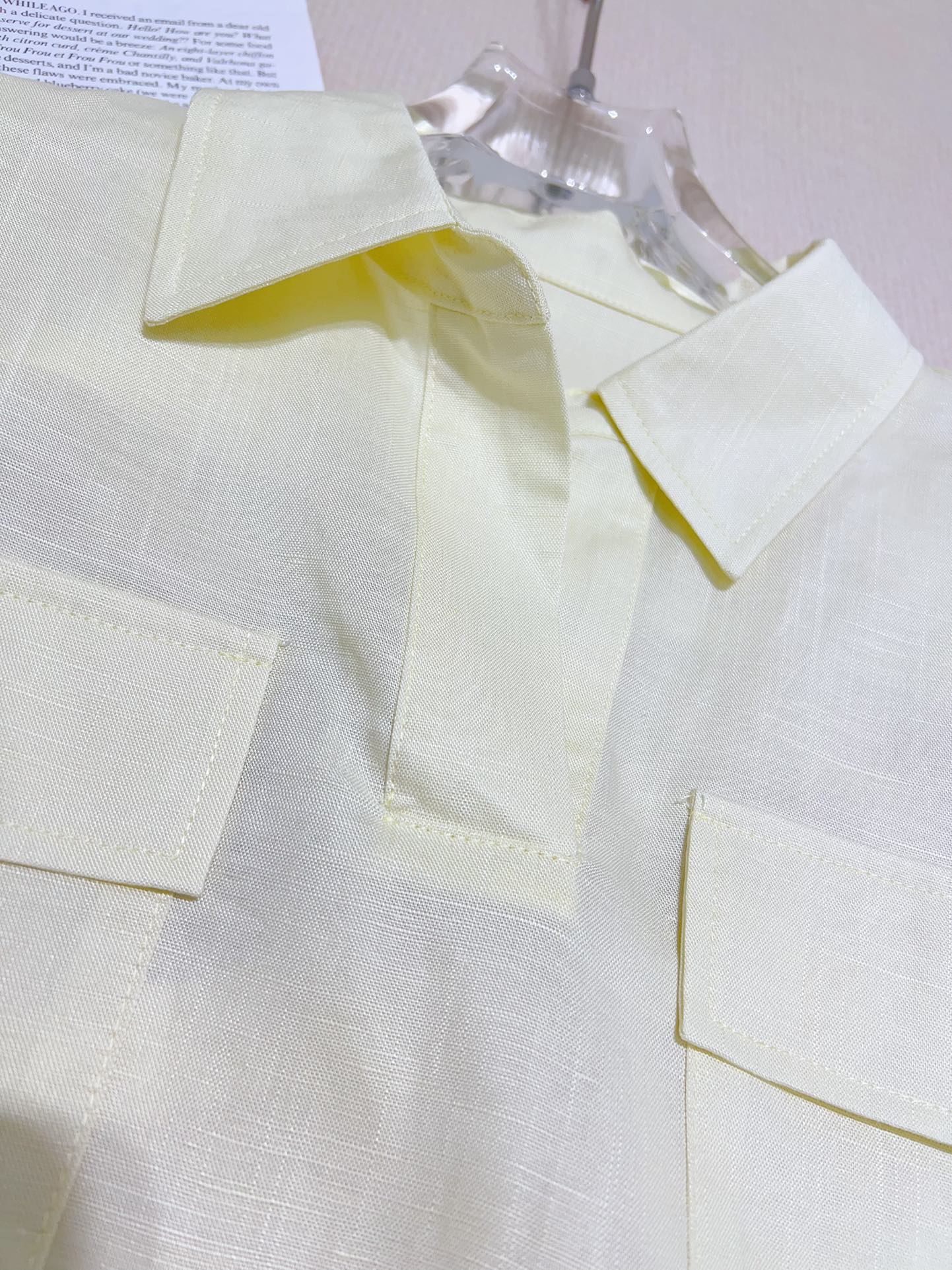 Women’s Linen Coats Set with 2025 Yellow Half-Sleeves: Sizes SMLXL, Matching Bras & Pants - 图片 5
